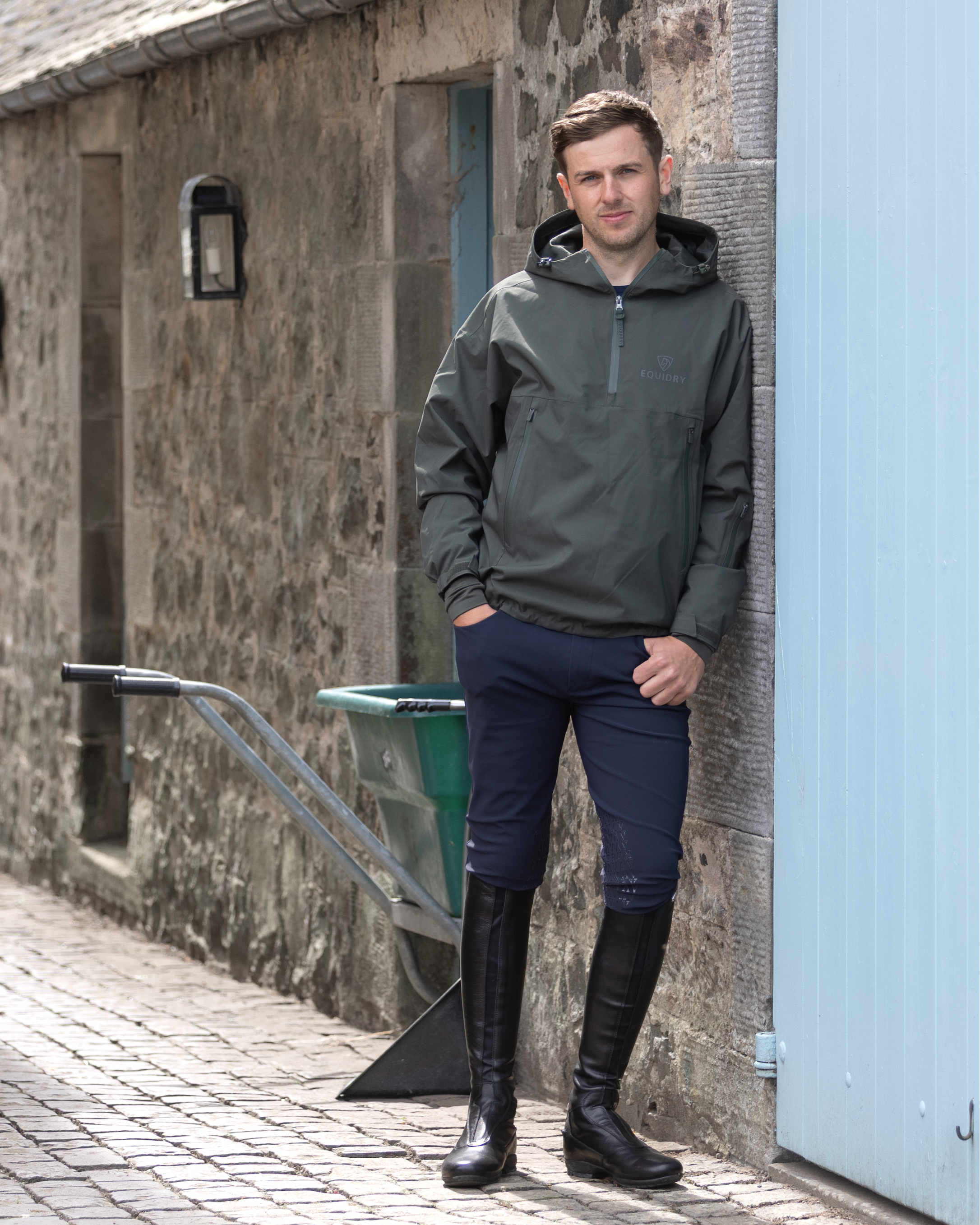 EQUIDRY Men's Storm Smock Black Forest Green