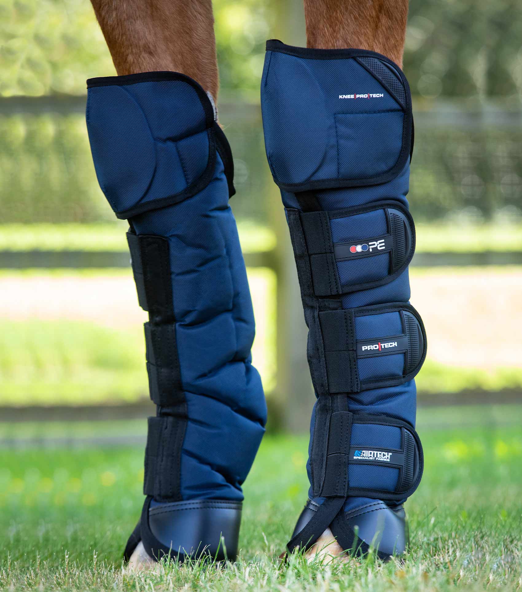PREMIER EQUINE Knee Pro-Tech Horse Travel Boots - Navy. Horse Leg Protection for Travel, Equestrian Gear