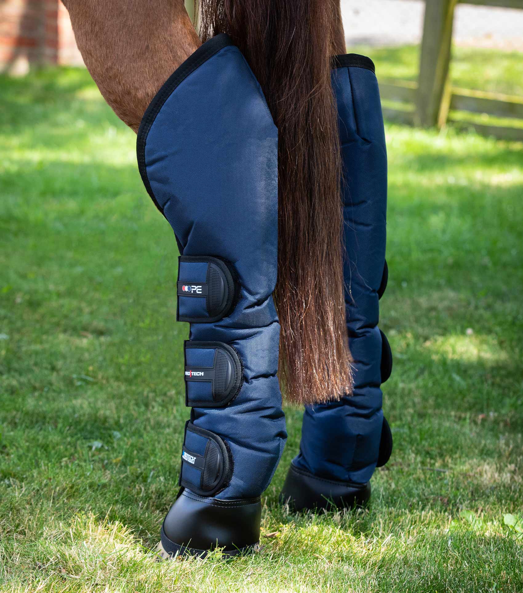 PREMIER EQUINE Ballistic Knee Pro-Tech Navy Horse Travel Boots - Leg Protection