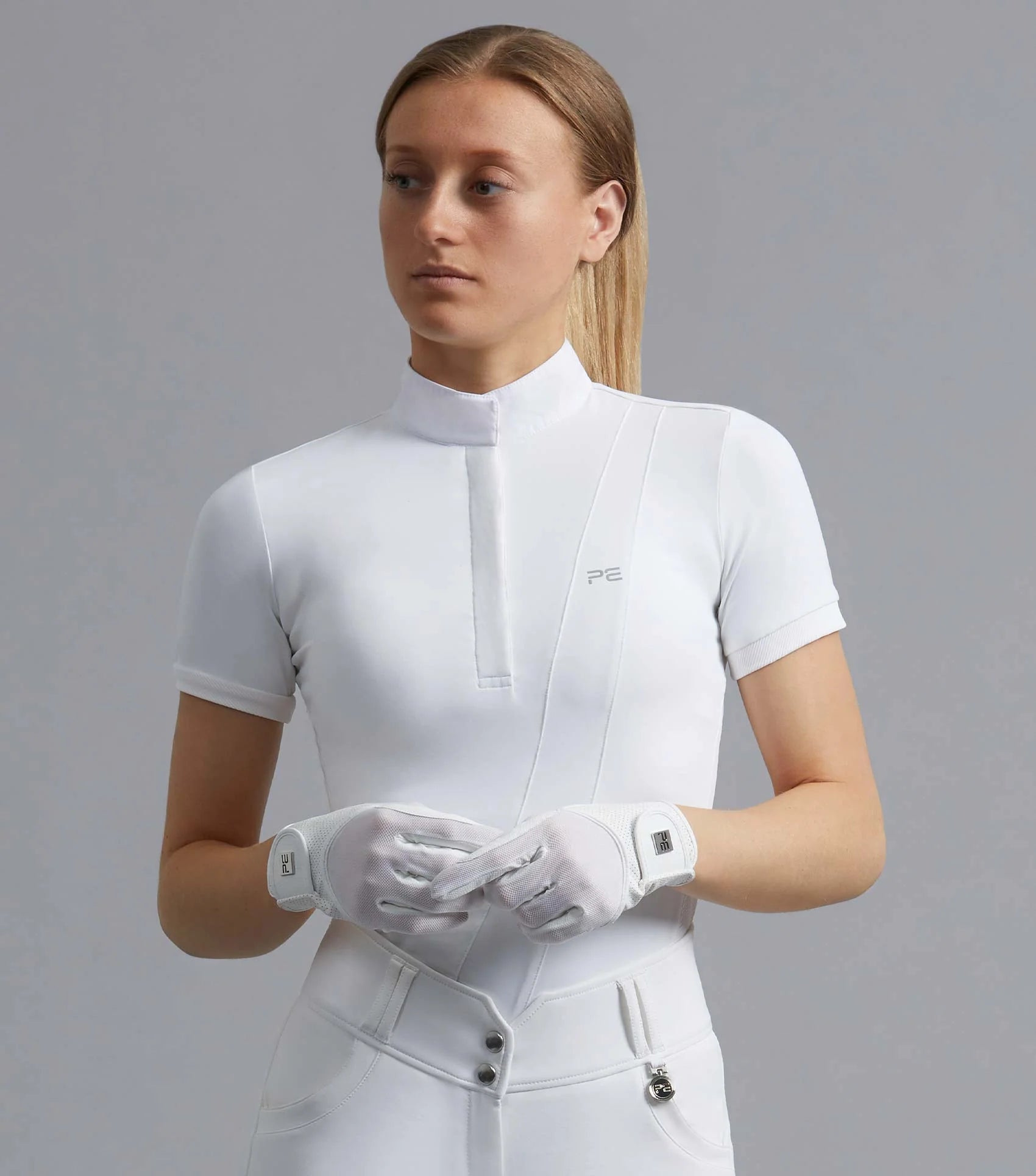 PREMIER EQUINE BELLISA Ladies Show Shirt - White Riding Apparel, Competition Shirt