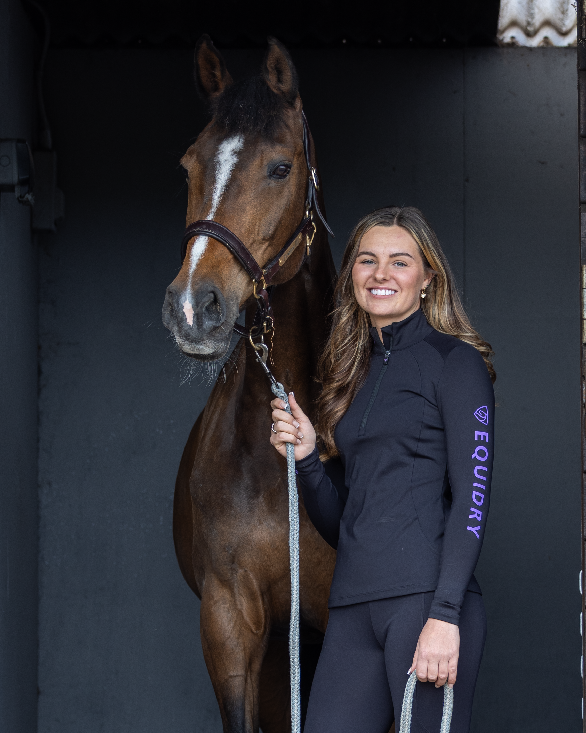 EQUIDRY Women's Water Repellent Base Layer Black/Lilac