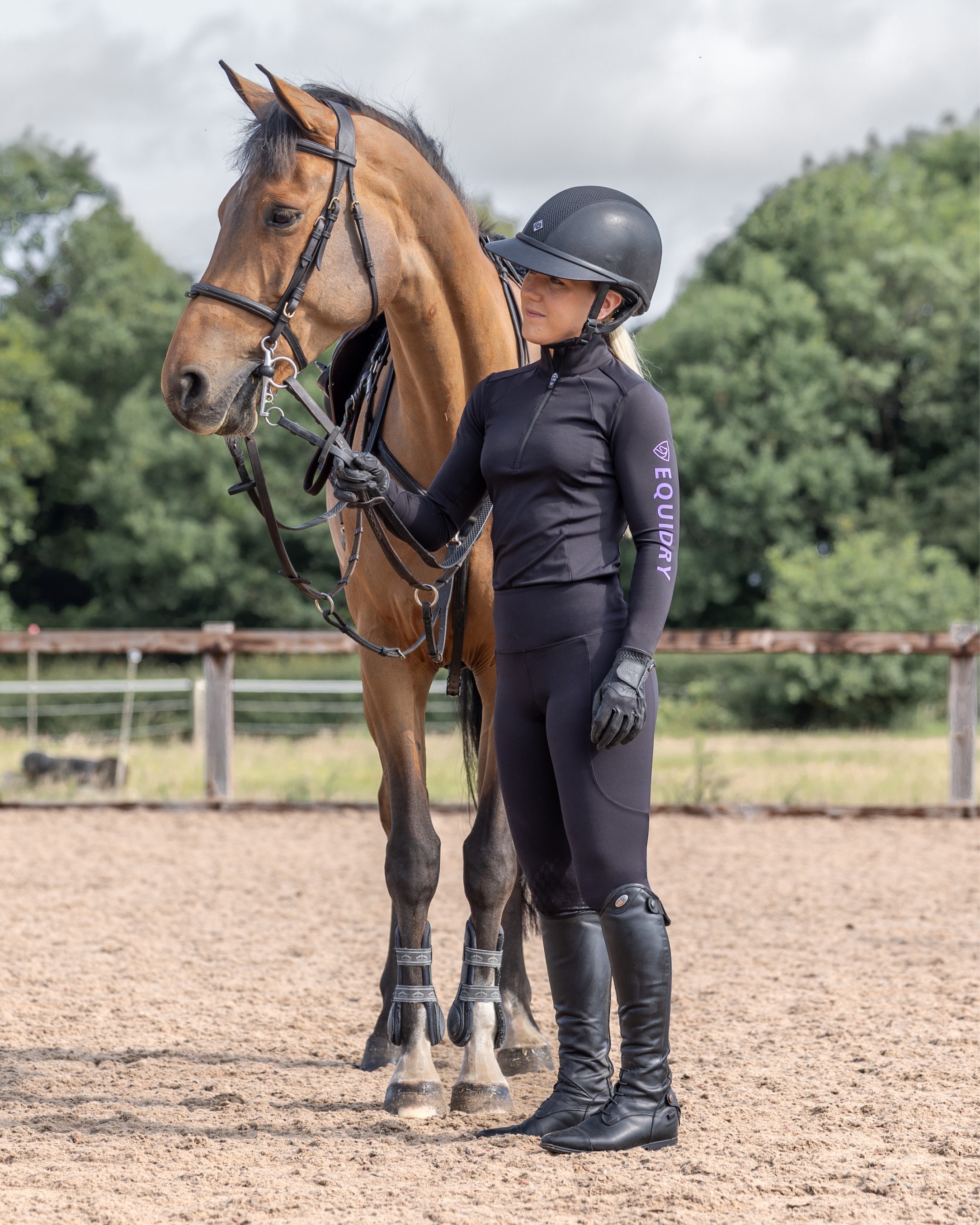 EQUIDRY Women's Water Repellent Base Layer Black/Lilac