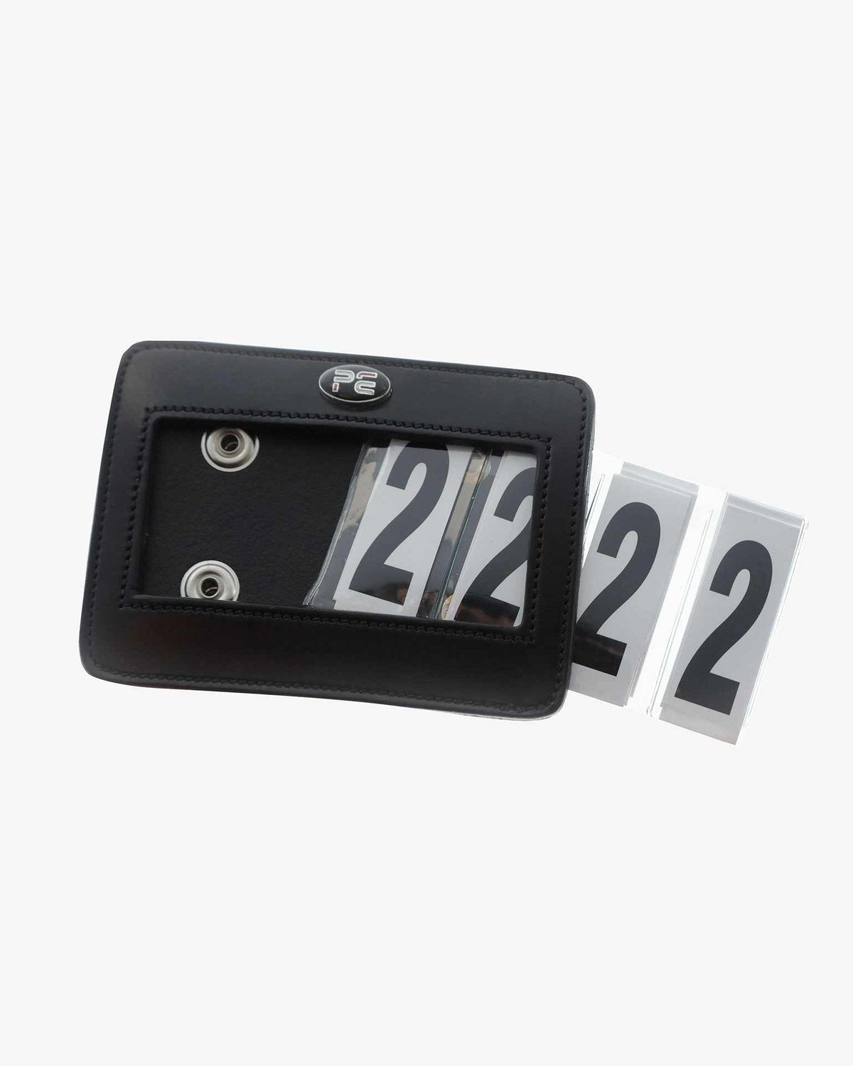 PREMIER EQUINE Black Bridle Competition Number Holder with Numbers | Equestrian Show Accessory