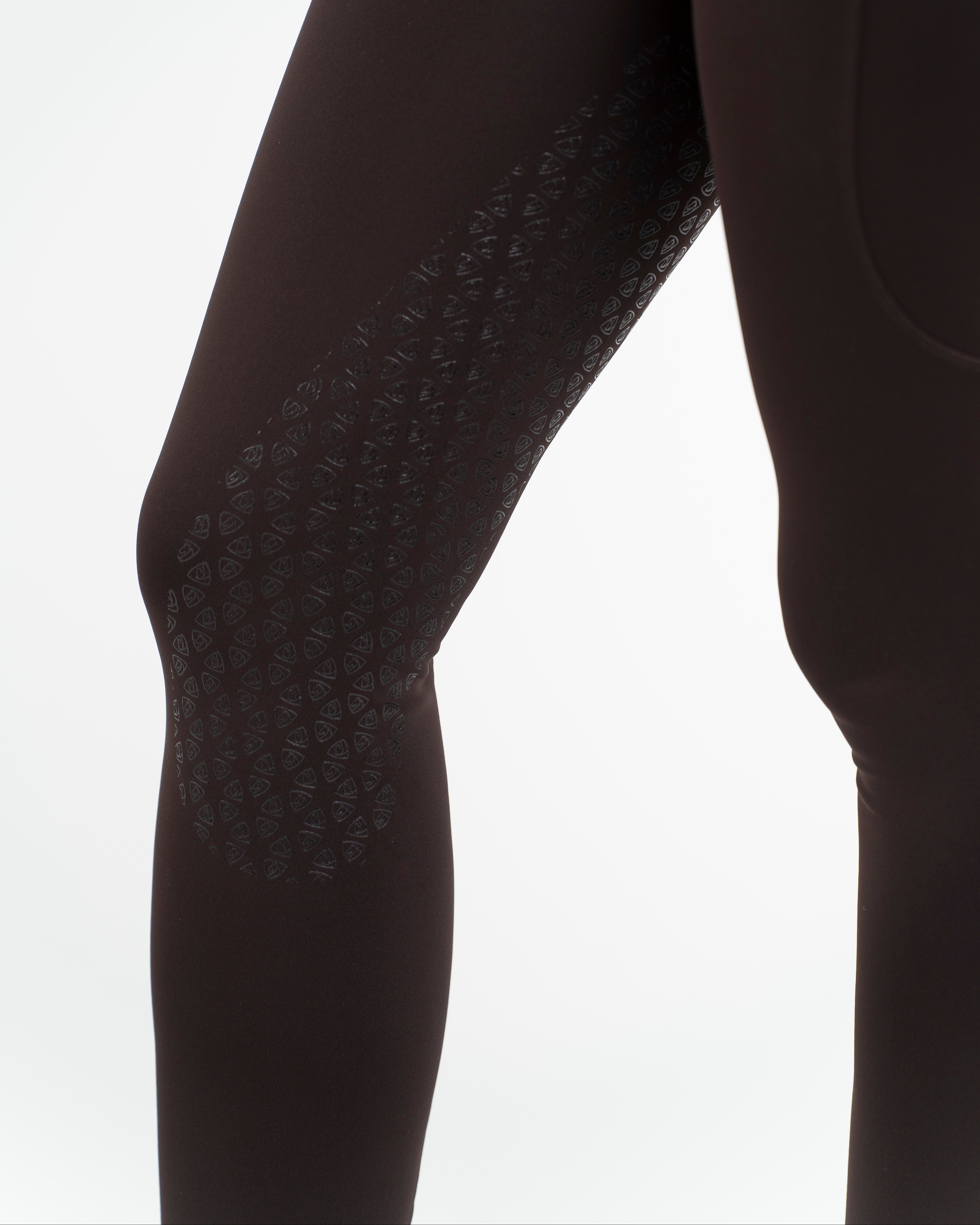 EQUIDRY Water Repellent Leggings Full Seat Women's Brown/White