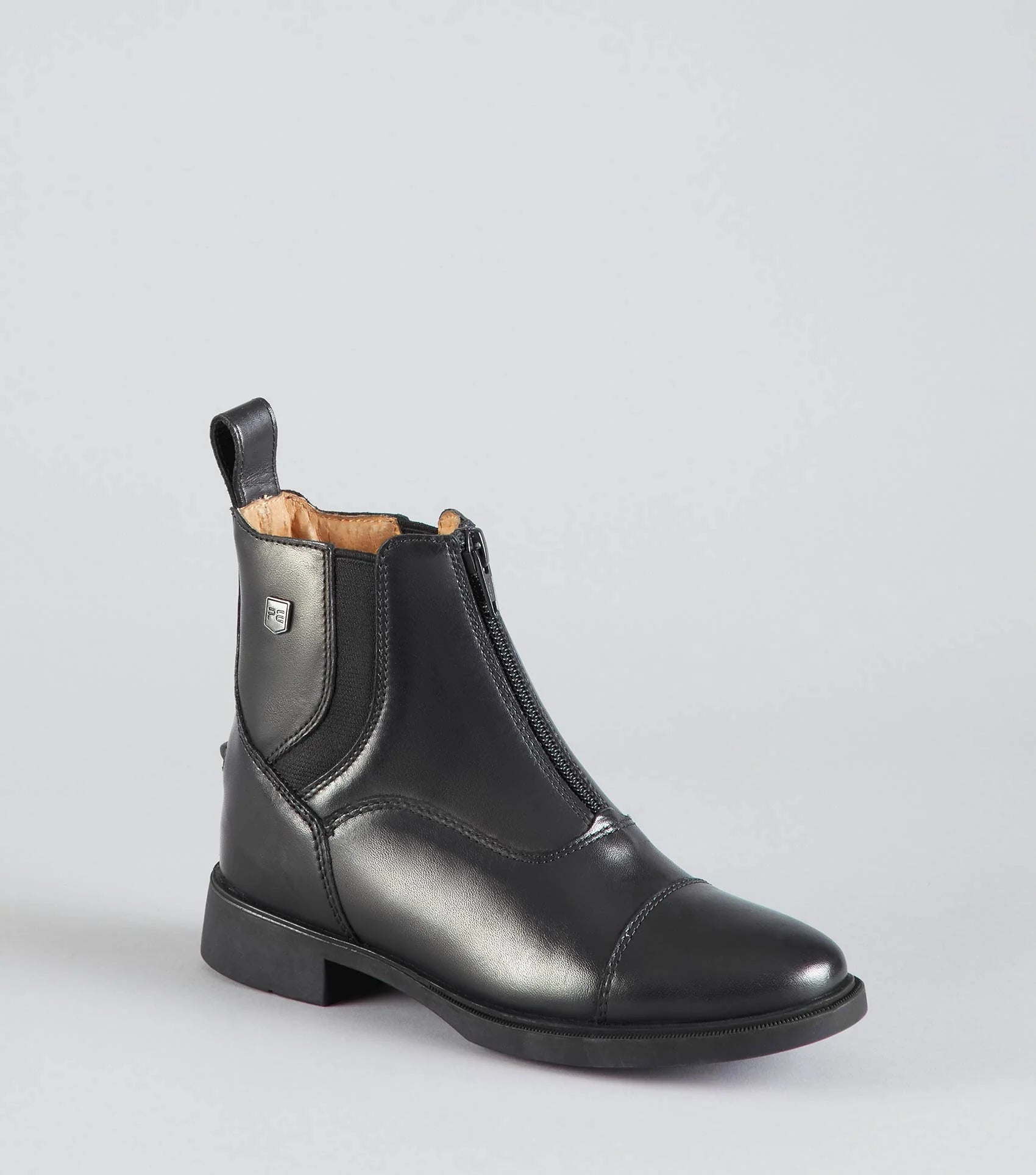 PREMIER EQUINE BRUNO Junior Leather Paddock Boot - Black Riding Boot for Kids | Equestrian Footwear