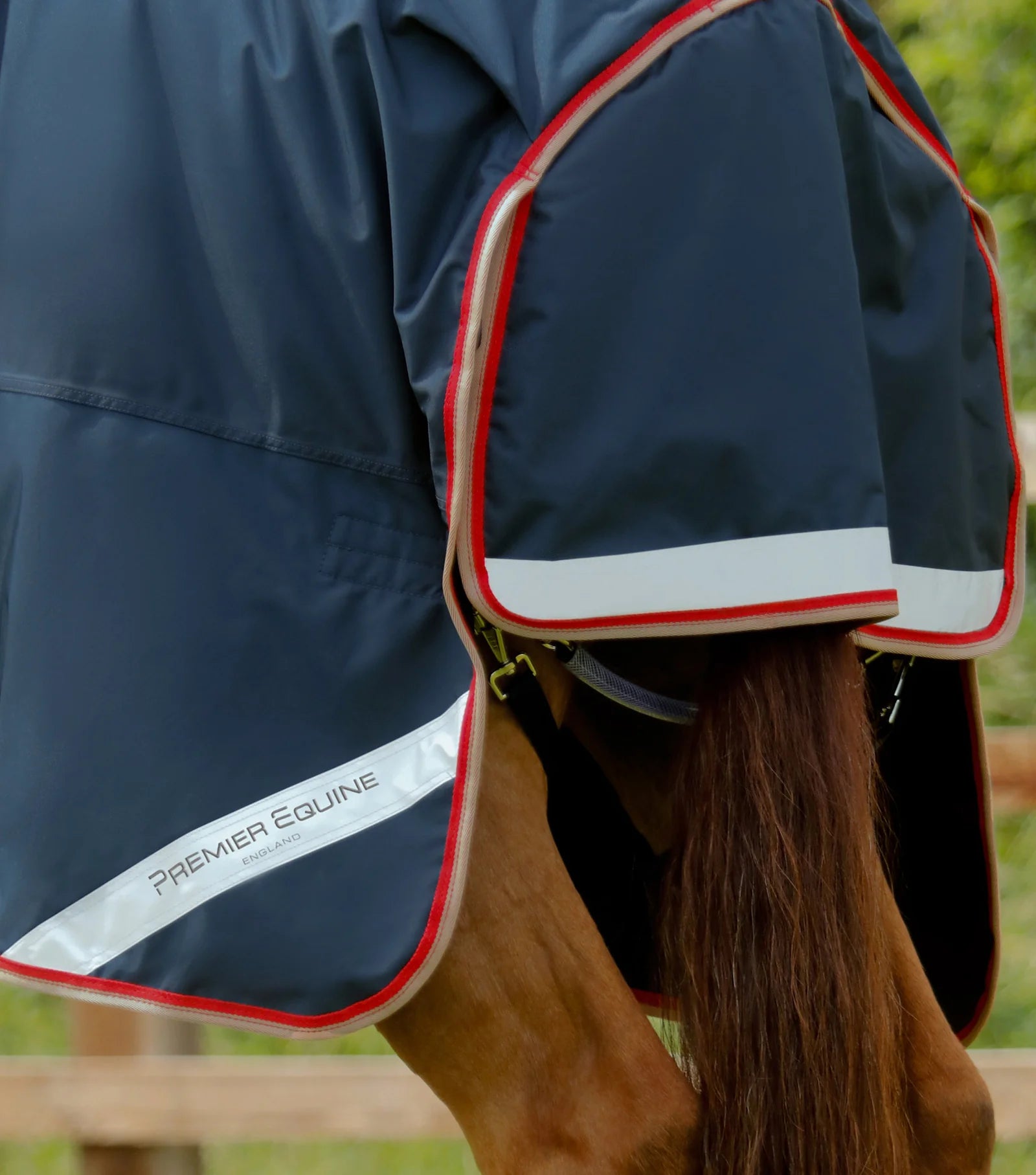 Premier Equine Buster 100g Turnout Rug with Snug-Fit Neck Cover Navy