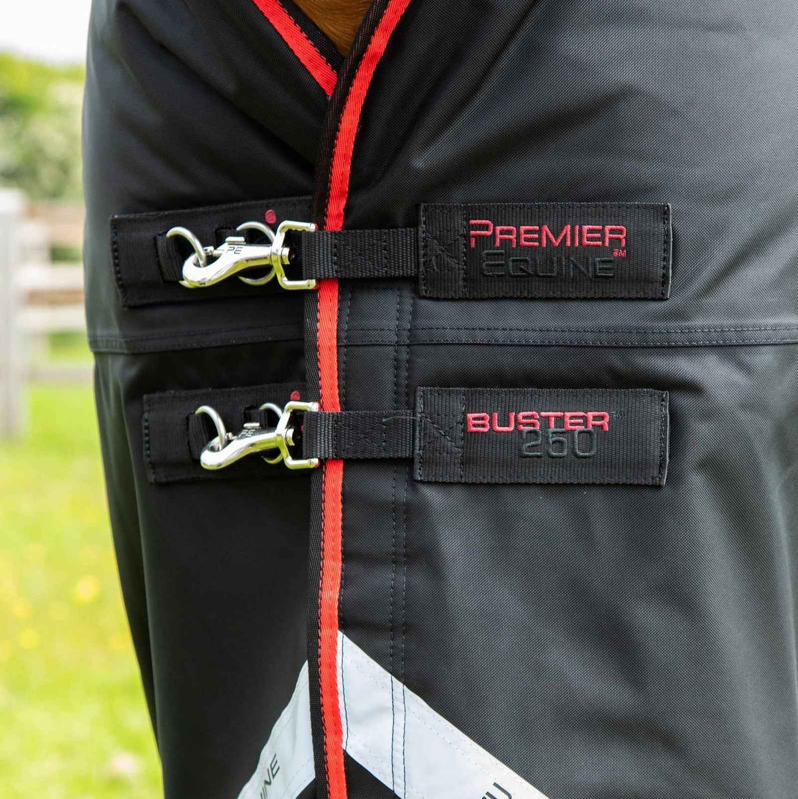 Premier Equine Buster 250g Turnout Rug with Classic Neck Cover Black