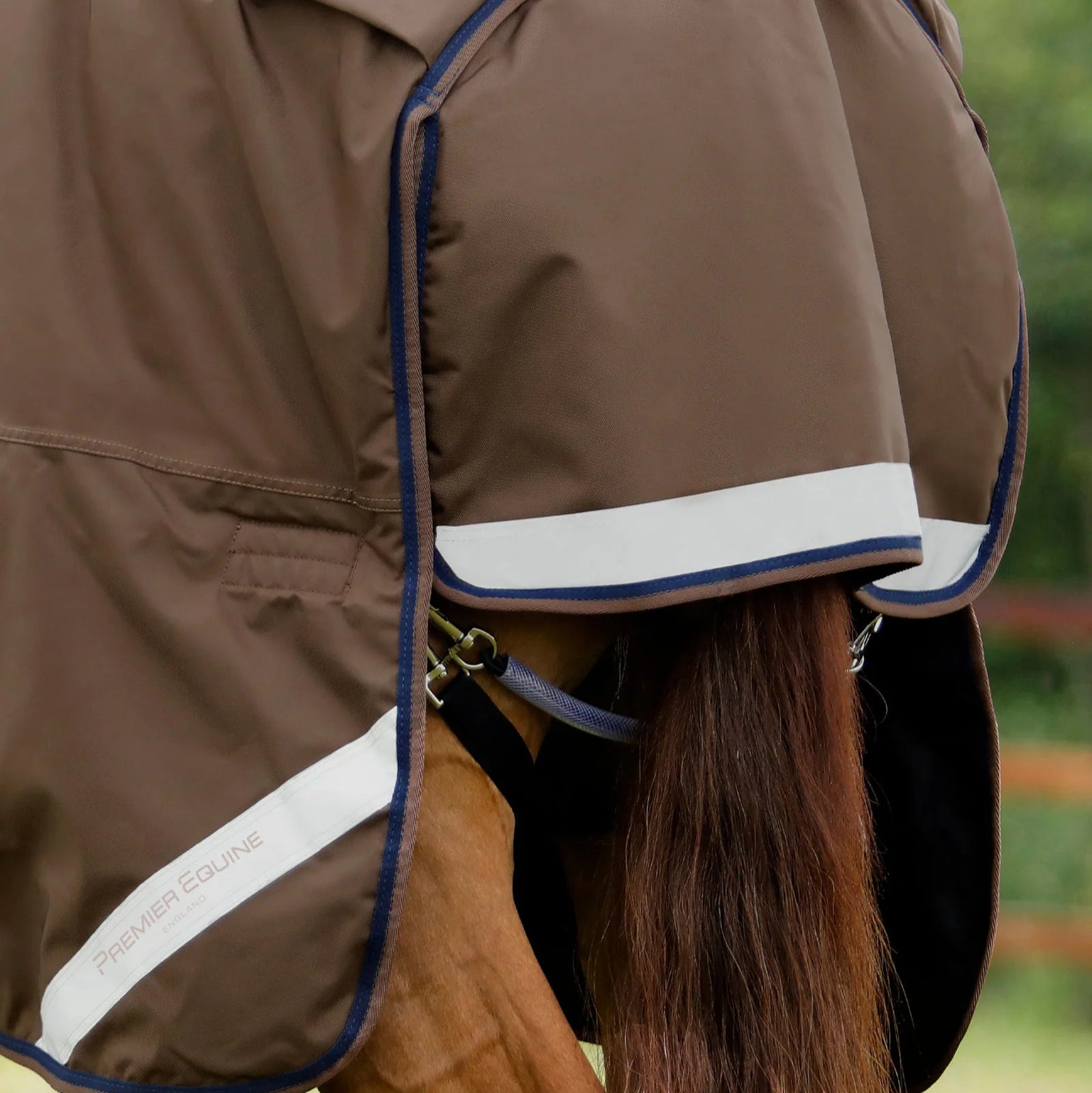 Premier Equine Buster 400g Turnout Rug with Snug-Fit Neck Cover Brown