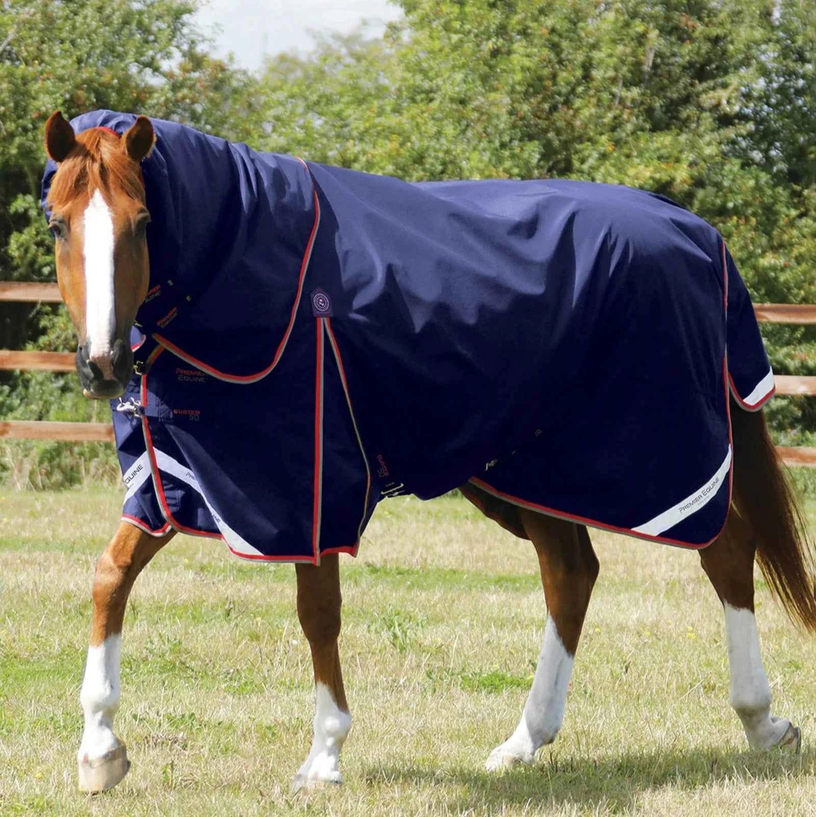 Premier Equine Buster 50g Turnout Rug with Snug-Fit Neck Cover Navy
