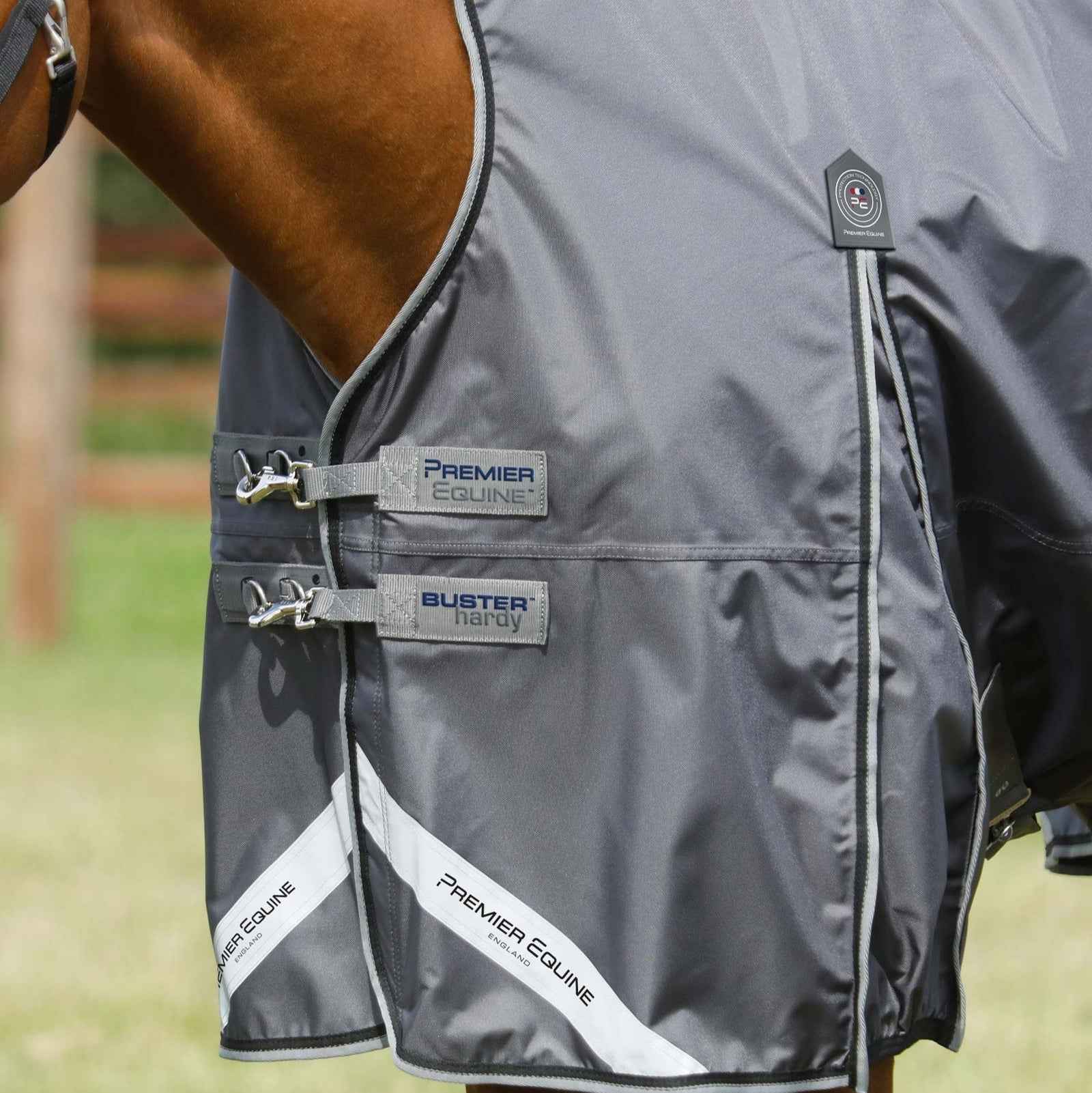 Premier Equine Buster Hardy 0g Half Neck Turnout Rug Grey