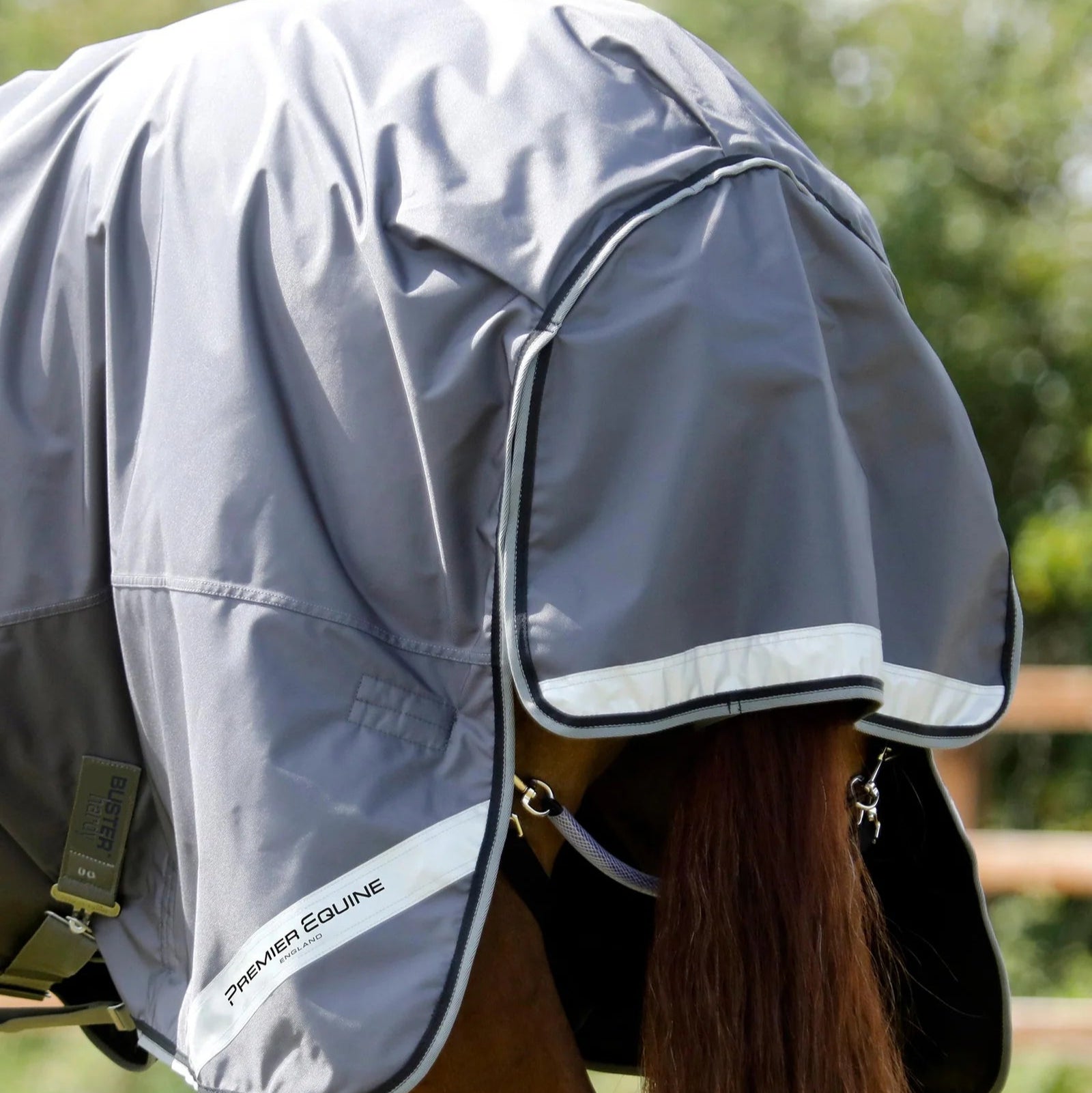 Premier Equine Buster Hardy 0g Half Neck Turnout Rug Grey