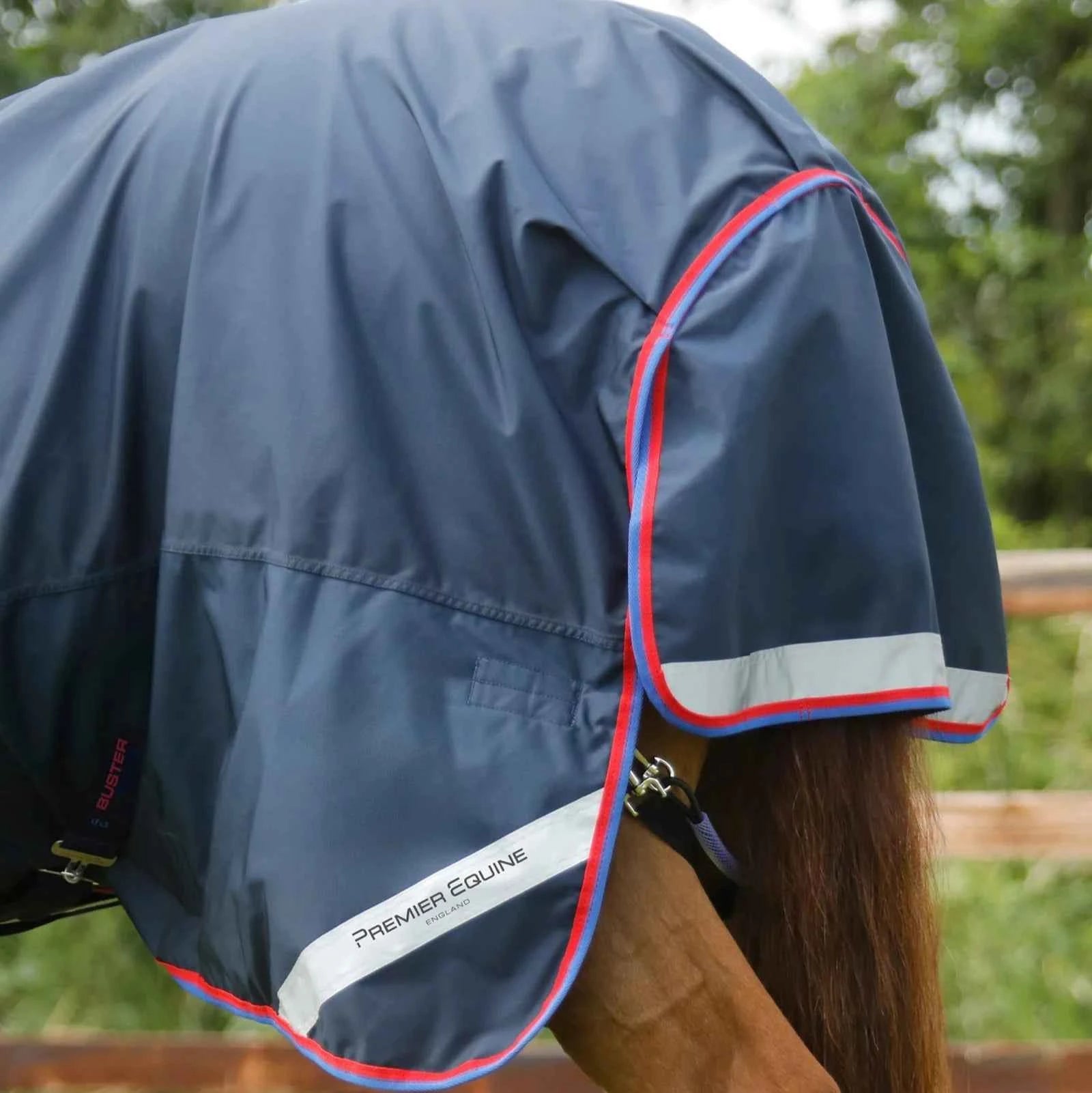 Premier Equine Buster Hardy 0g Half Neck Turnout Rug Navy