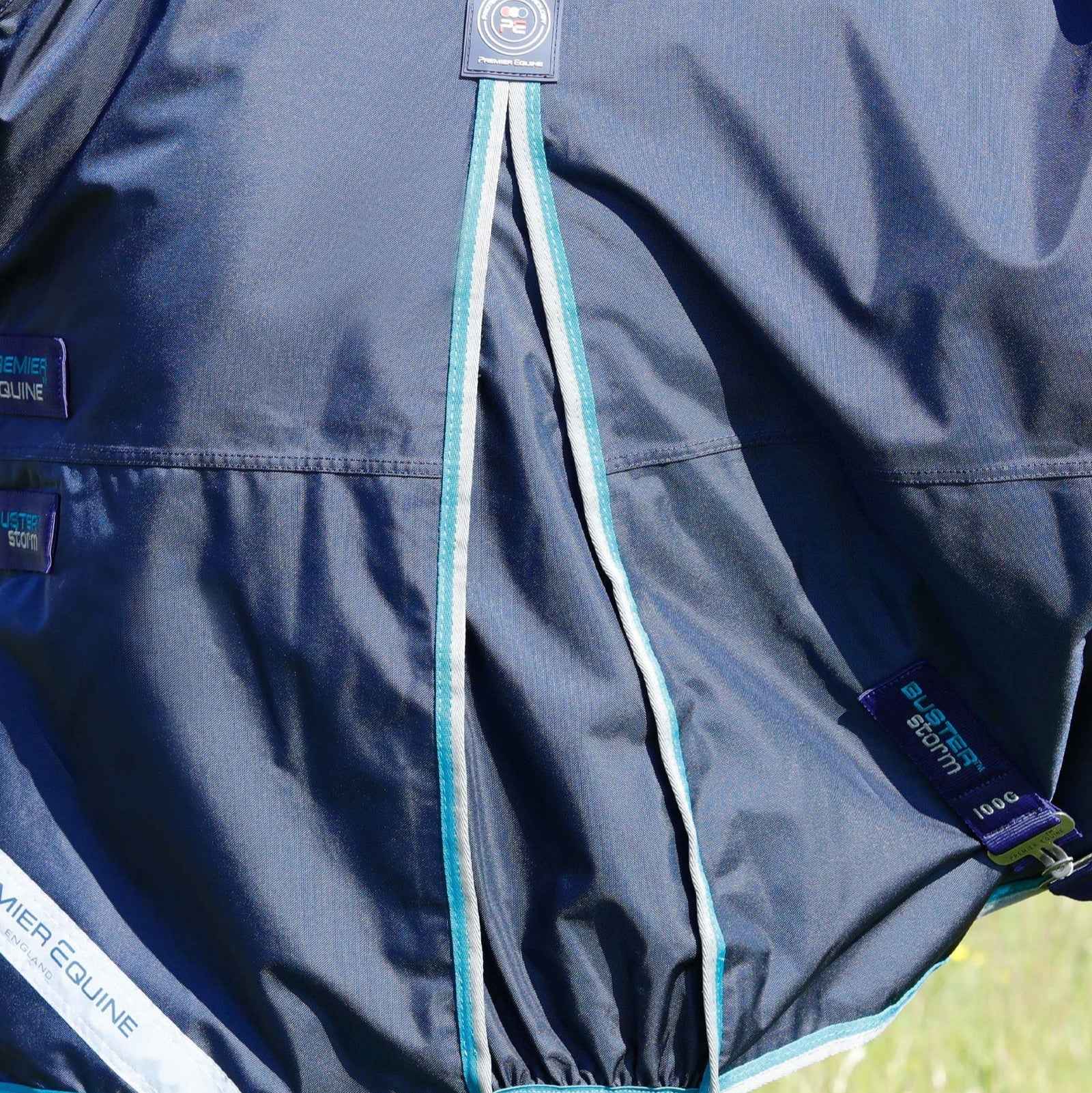 Premier Equine Buster Storm 100g Combo Turnout Rug with Snug-Fit Neck Navy