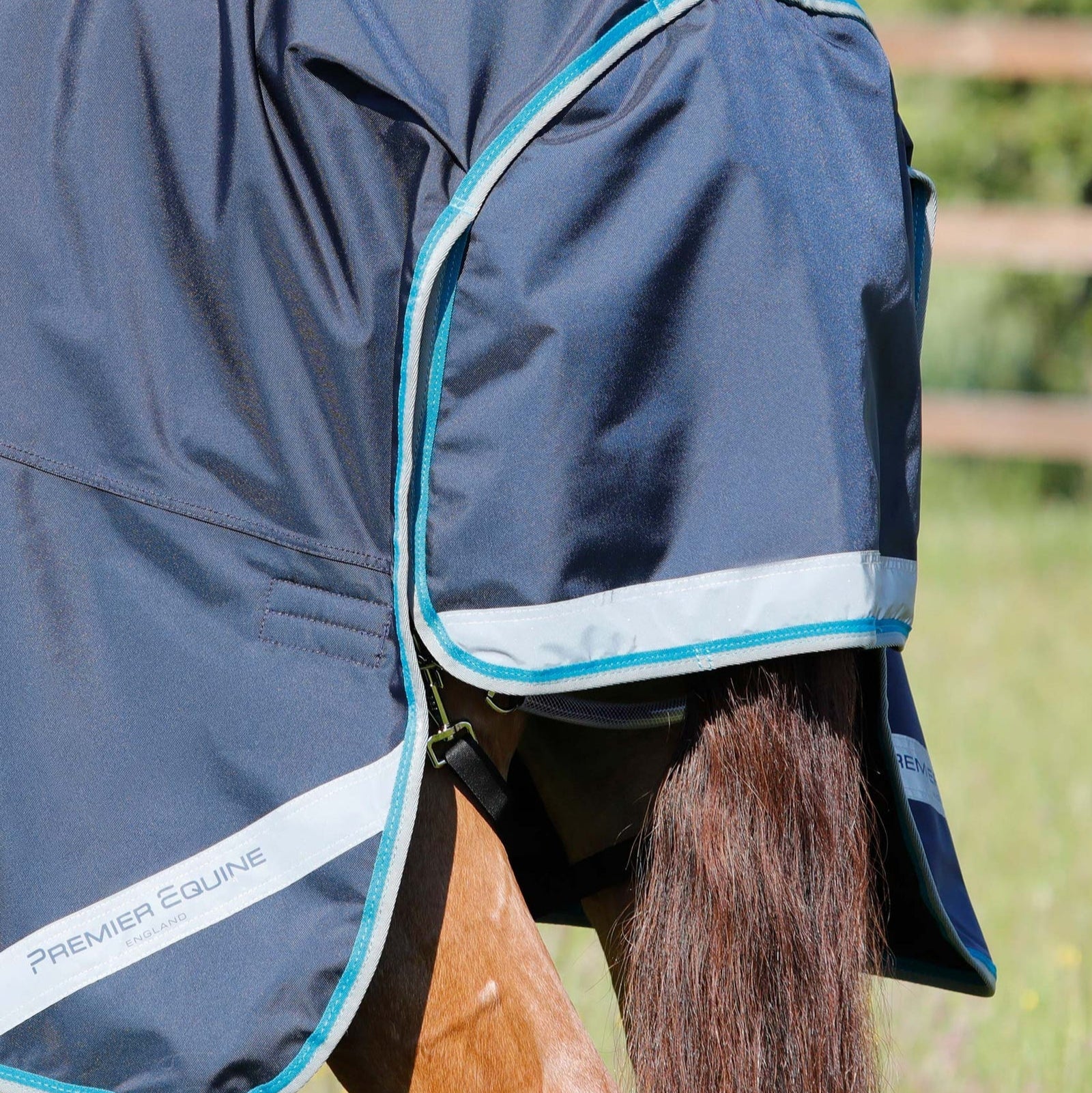 Premier Equine Buster Storm 100g Combo Turnout Rug with Snug-Fit Neck Navy