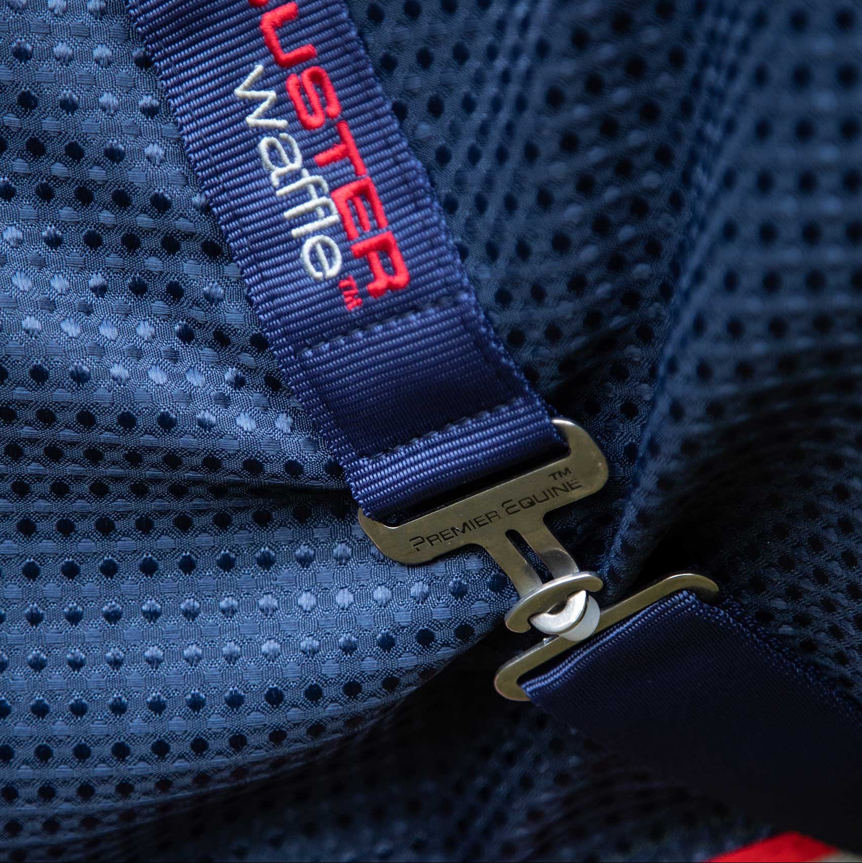 Premier Equine Buster Waffle Horse Cooler Rug Navy - Lightweight, Breathable, Moisture-Wicking Equine Blanket