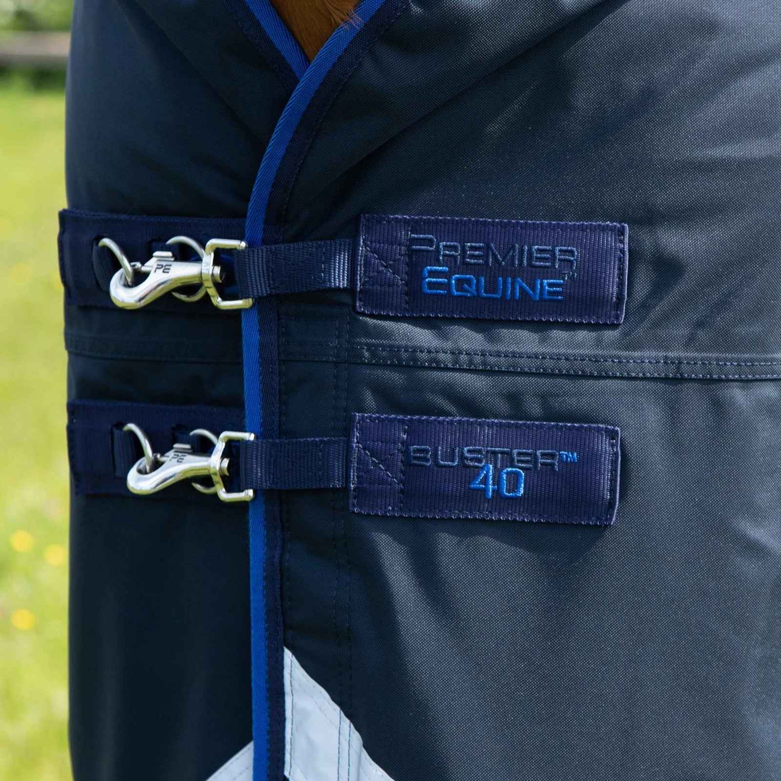 Premier Equine Buster 40g Turnout Rug with Classic Neck Cover Navy