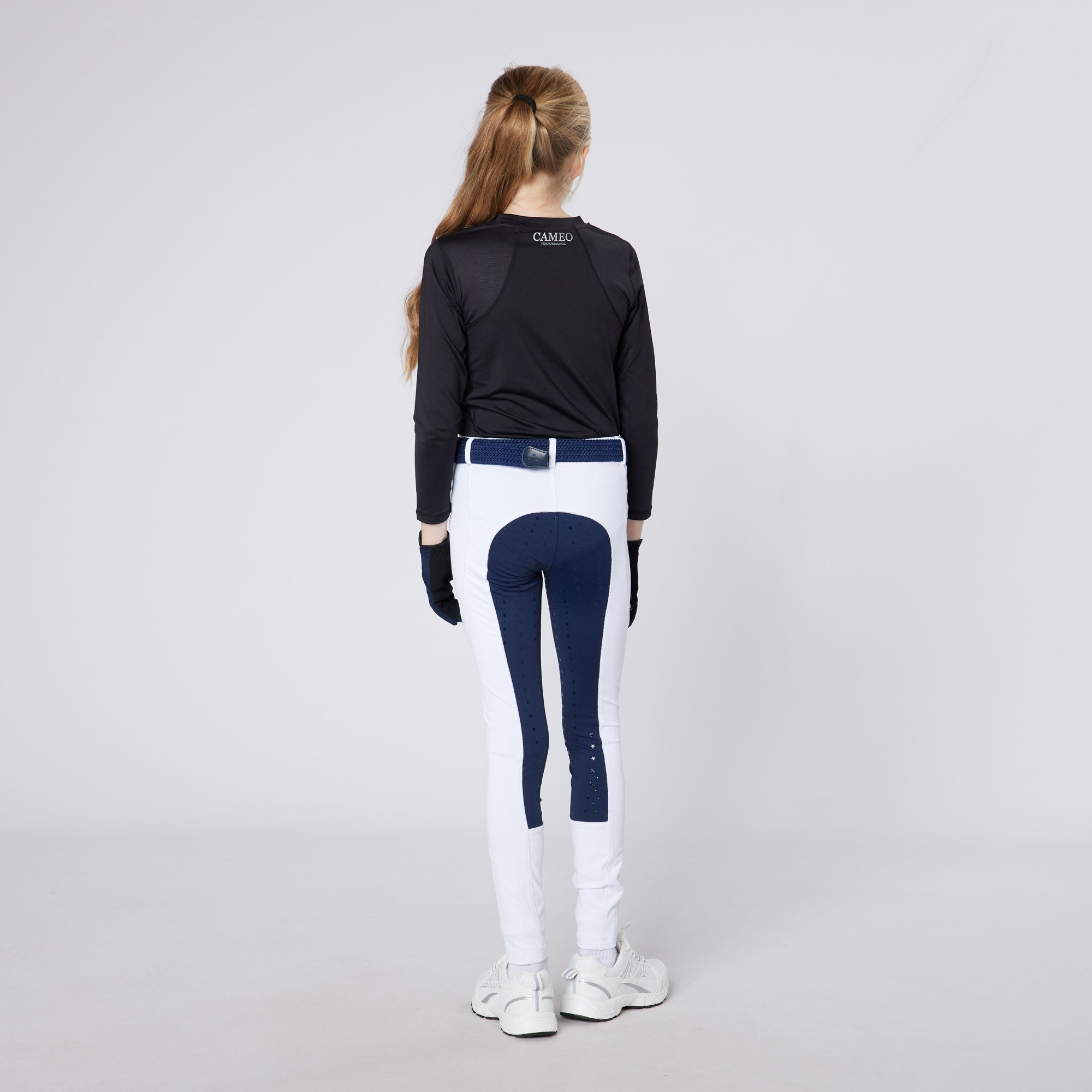 Cameo Junior Performance Riding Tights Pale Grey: Equestrian Apparel, CameoTech, CameoGrip, Girls Horse Riding
