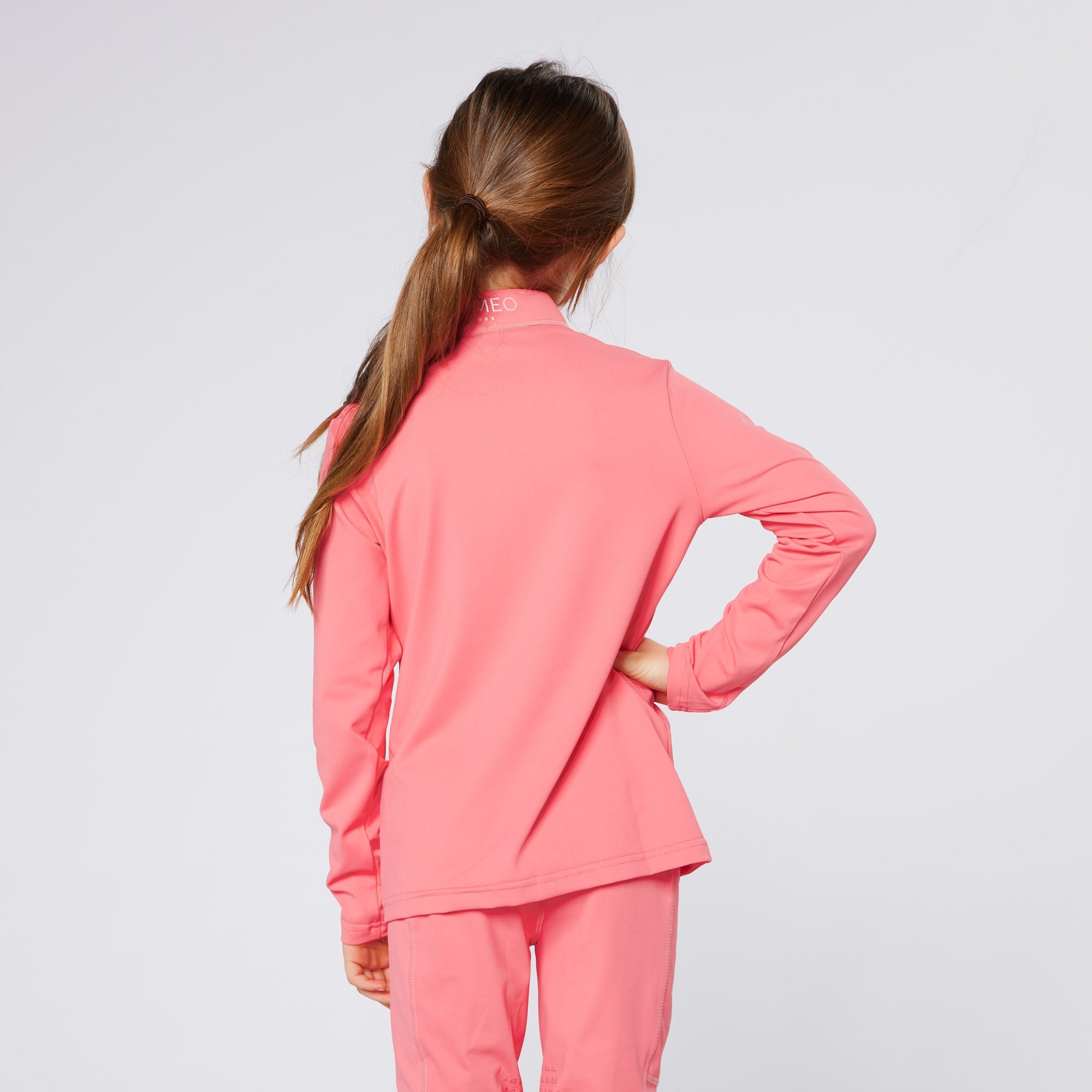 Girl in Pink Equestrian Baselayer - Junior Riding Apparel for Children, Comfortable Performance Wear