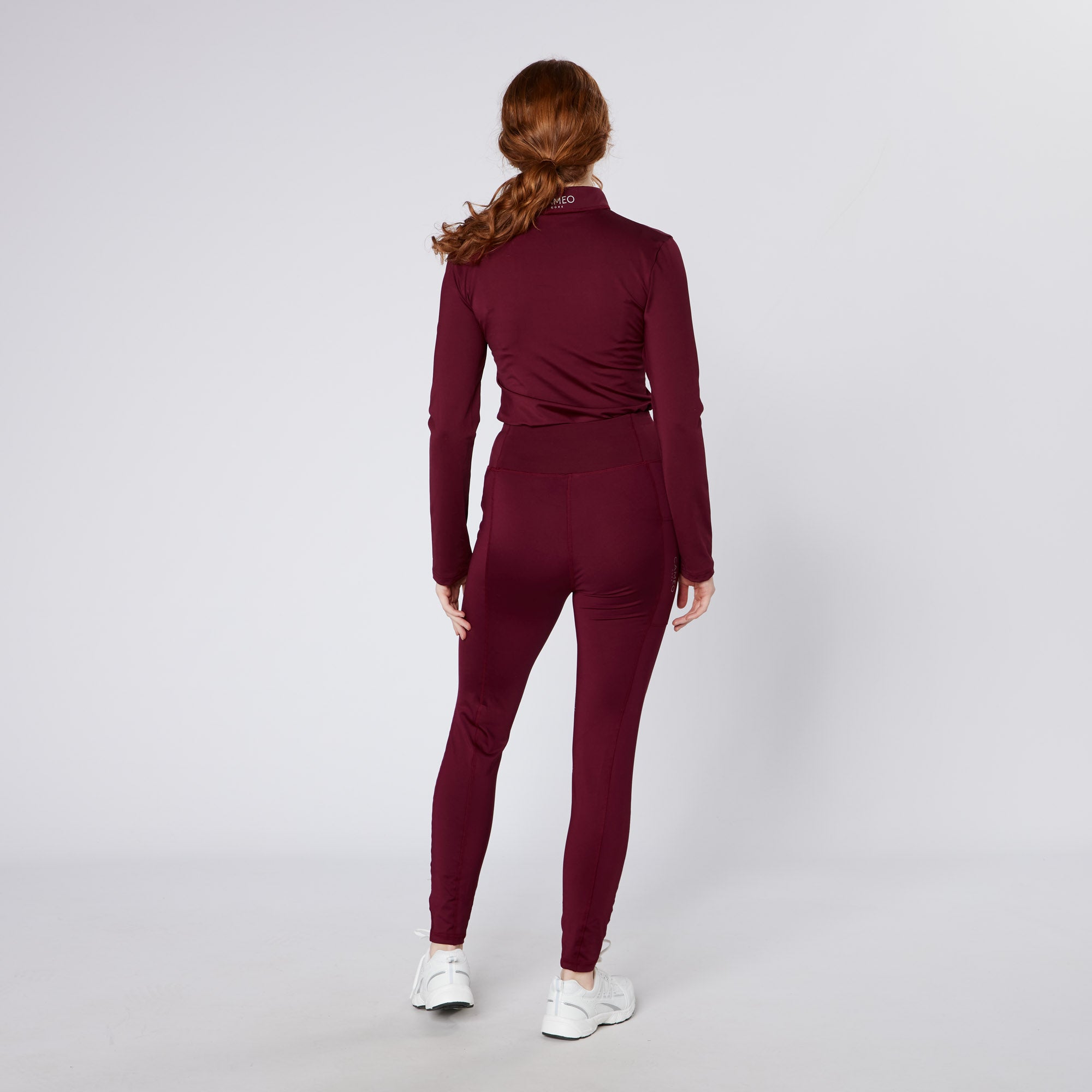 CAMEO CORE CRIMSON Riding Tights - Women's Equestrian Apparel with Silicone Grip, Equiflair