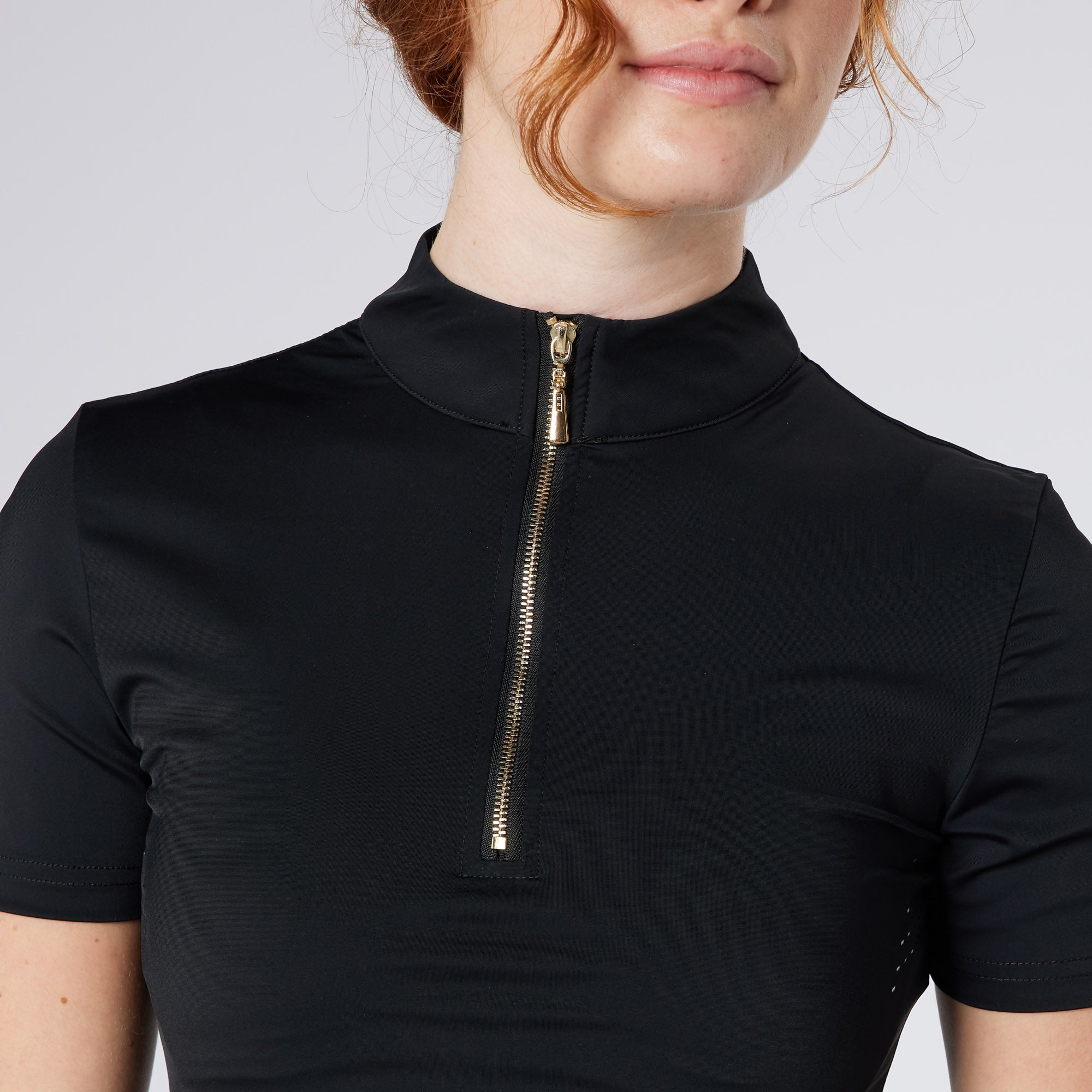 Cameo Performance Competition Shirt - Black Short Sleeve Riding Shirt - Equiflair