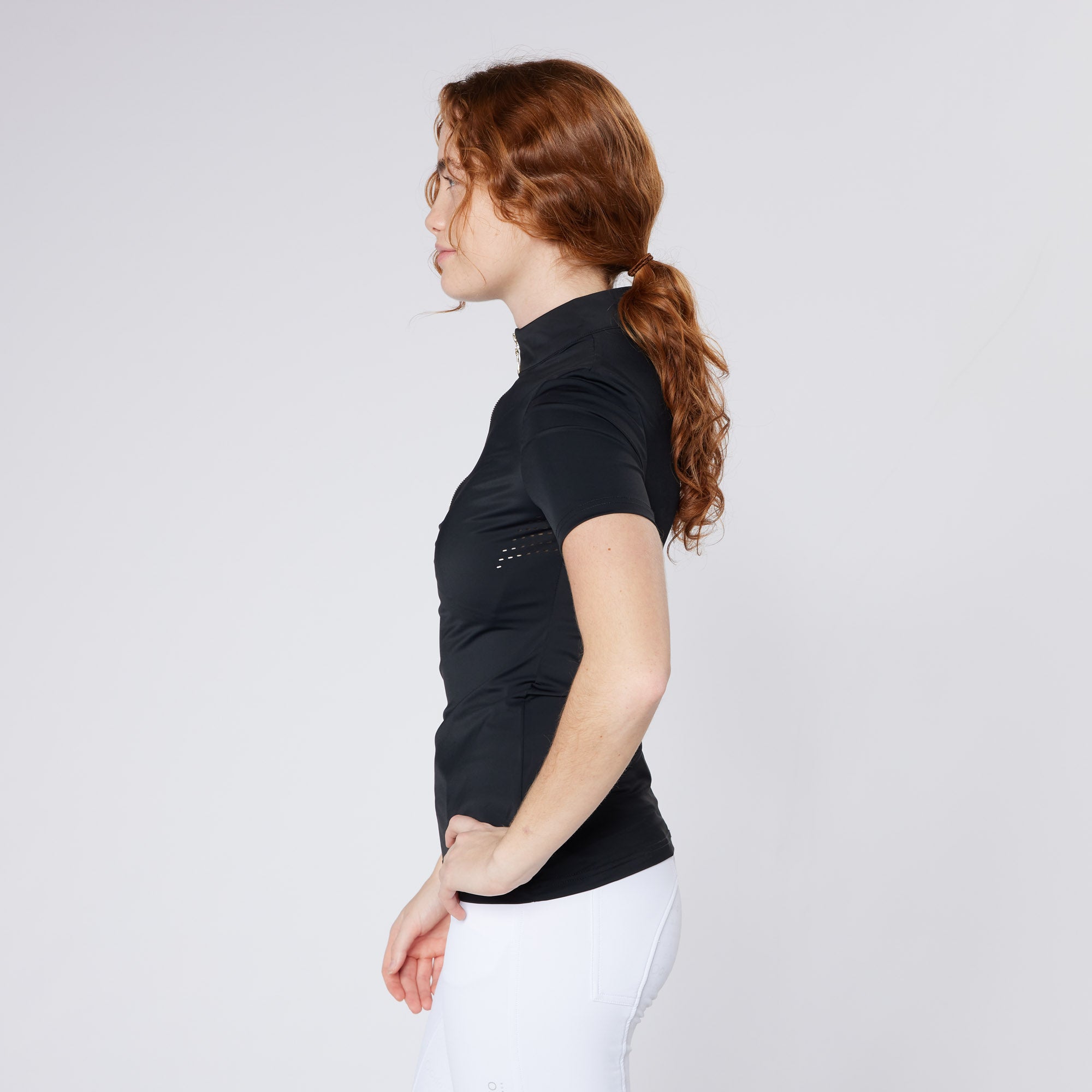 Equiflair Black Short Sleeve Competition Shirt - Equestrian Apparel, Horse Riding Top