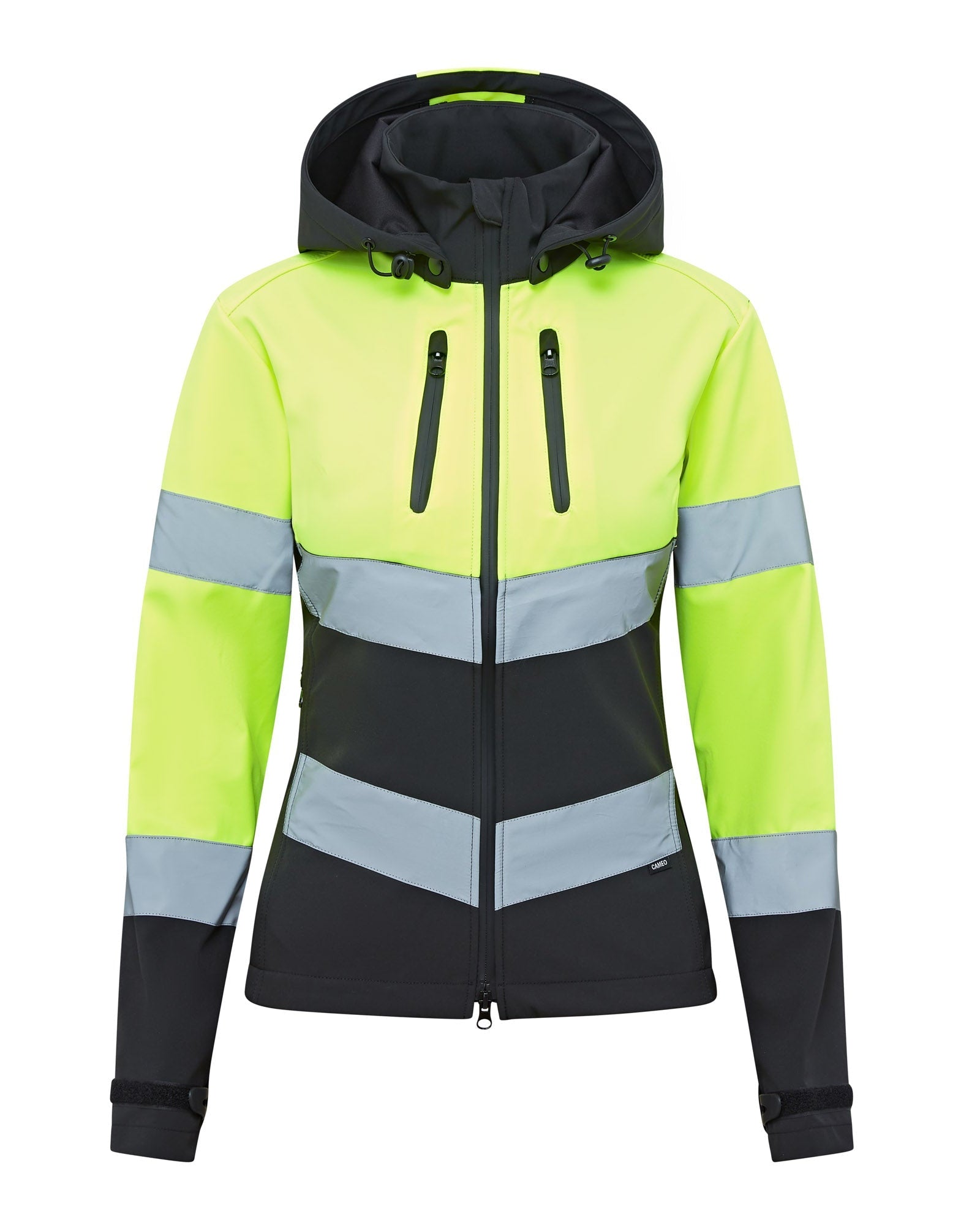 CAMEO Yellow Hi Viz Riding Jacket: Water Repellent, Reflective, Safety Outerwear.