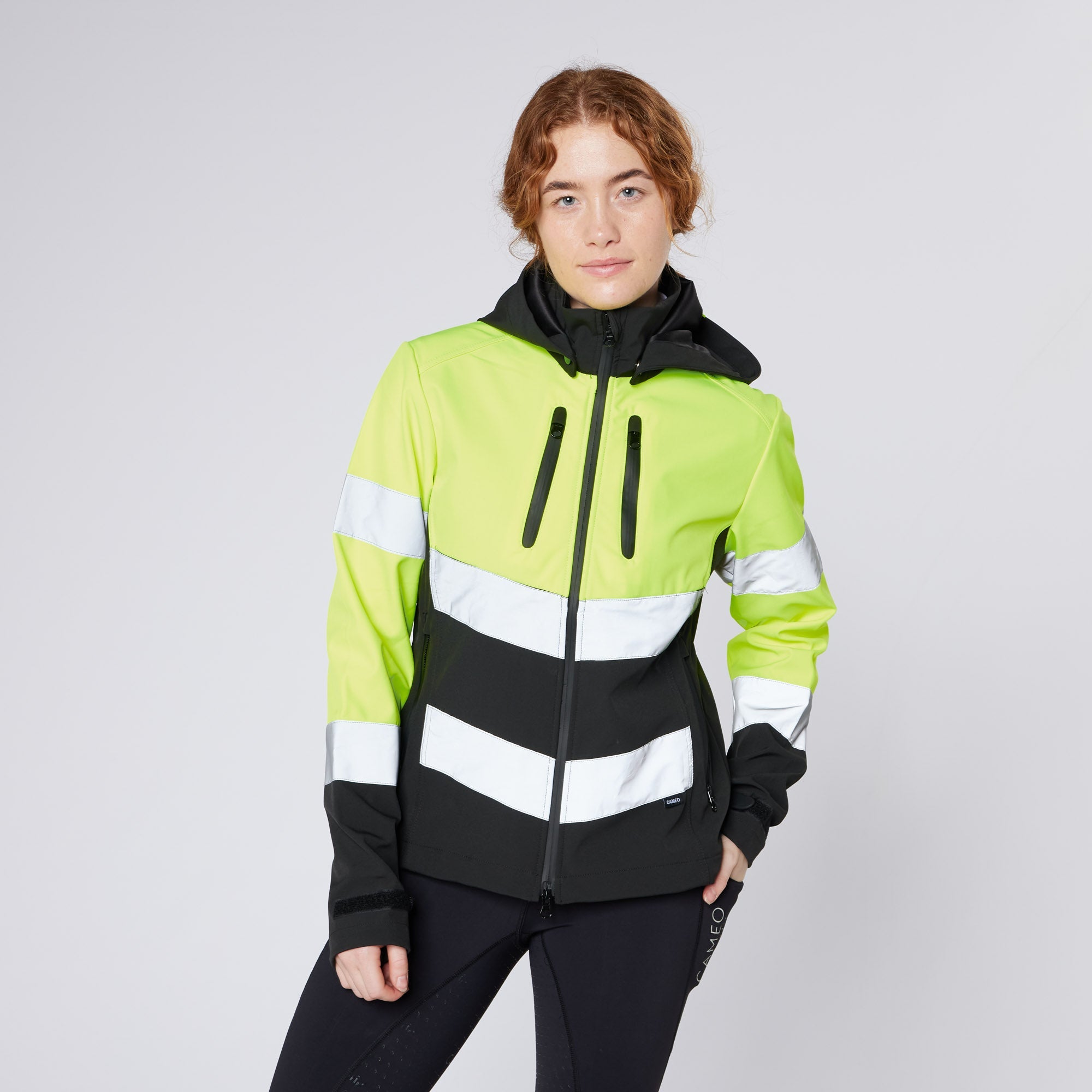 CAMEO Hi Viz Yellow Riding Jacket - Water Repellent, Reflective - Equiflair