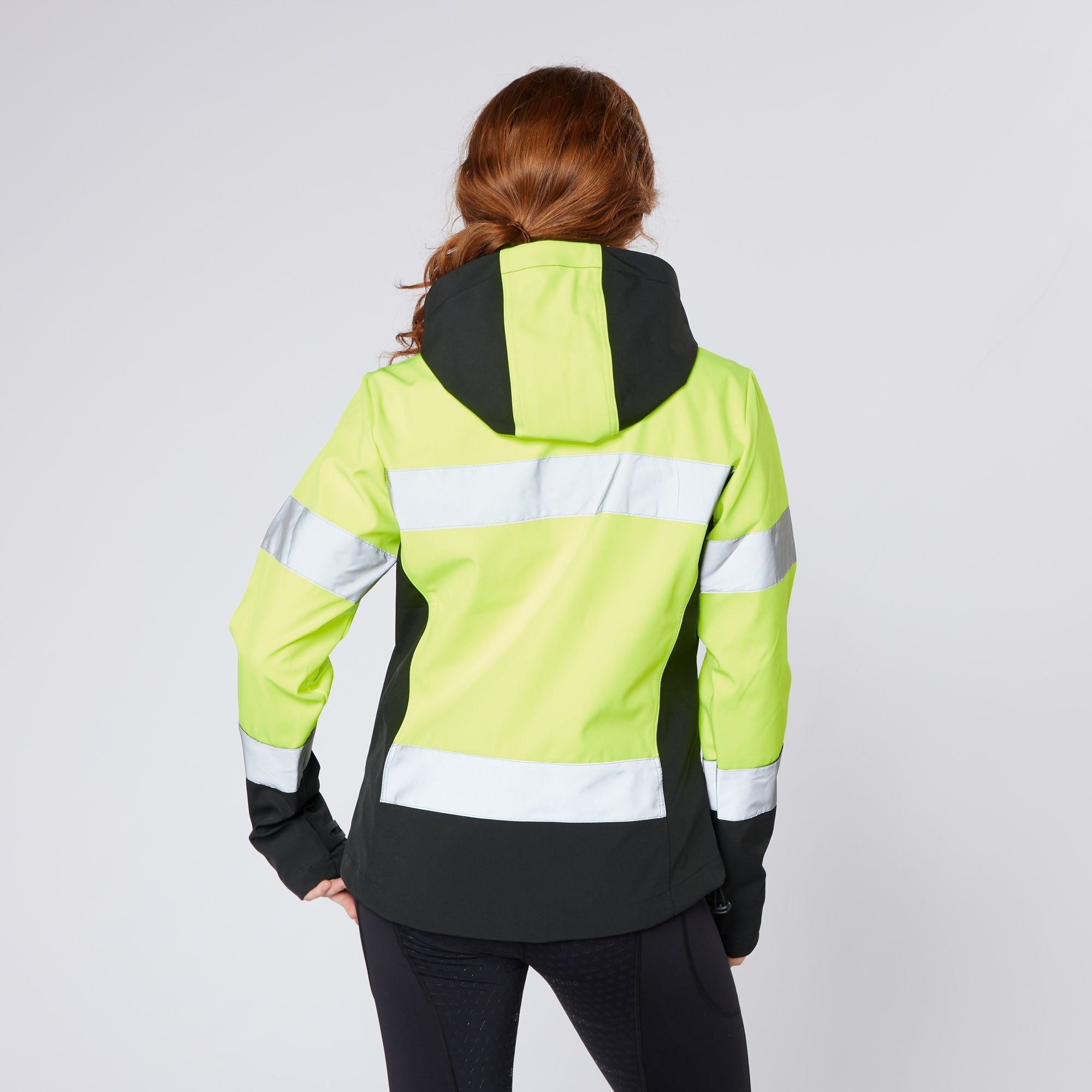Hi Viz Riding Jacket Yellow: Water Repellent, Reflective, Detachable Hood | Safety Apparel