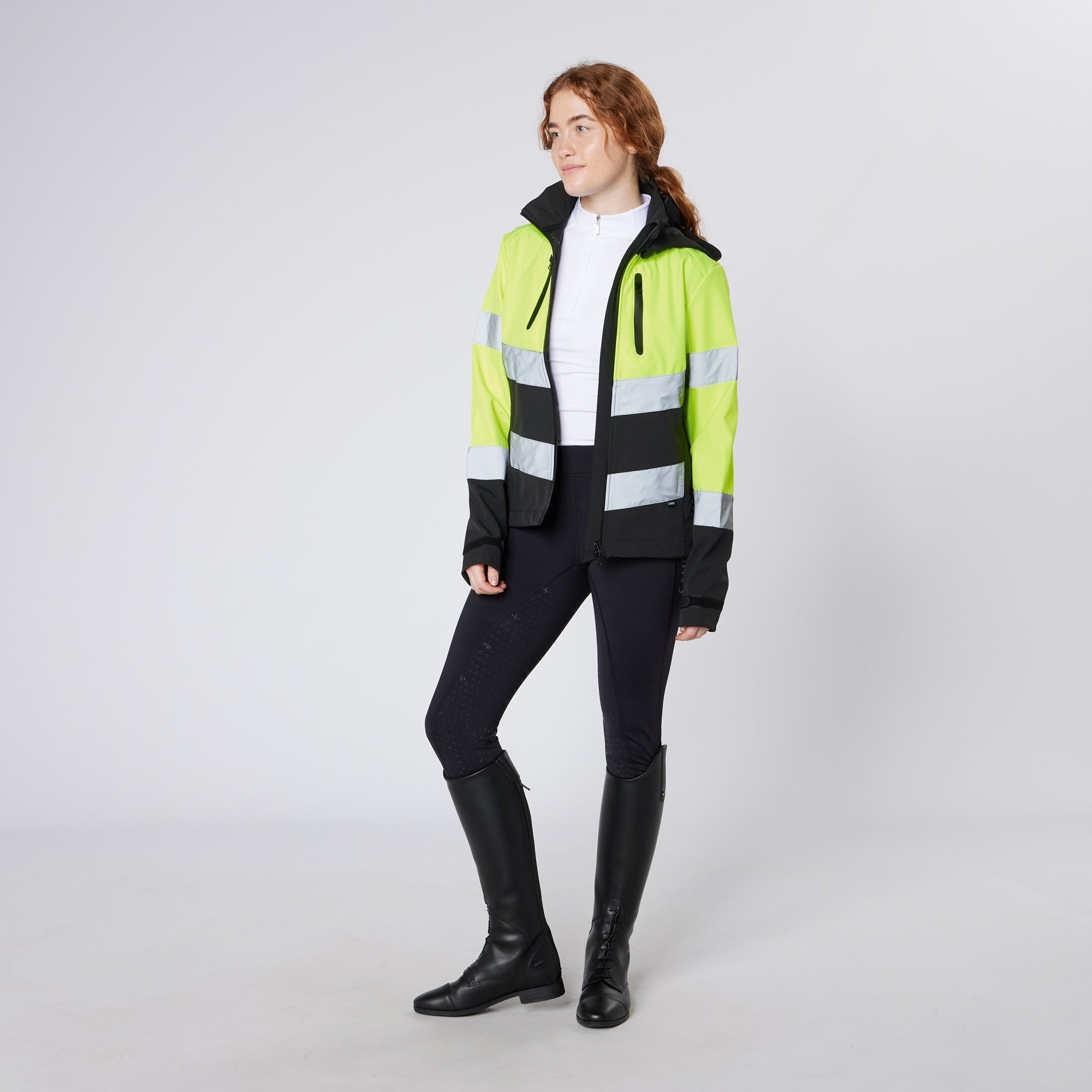 Hi Viz Riding Jacket for Women - Water Repellent, Reflective Equestrian Safety Coat - Equiflair