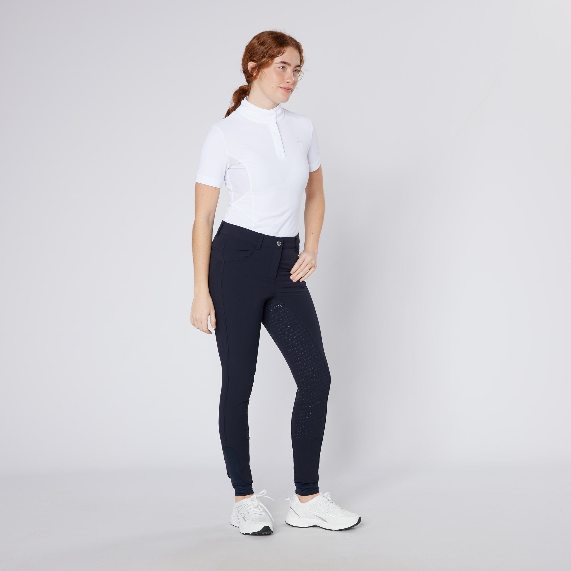 White Cameo Charlotte Show Shirt - Equestrian Competition Riding Apparel - Equiflair