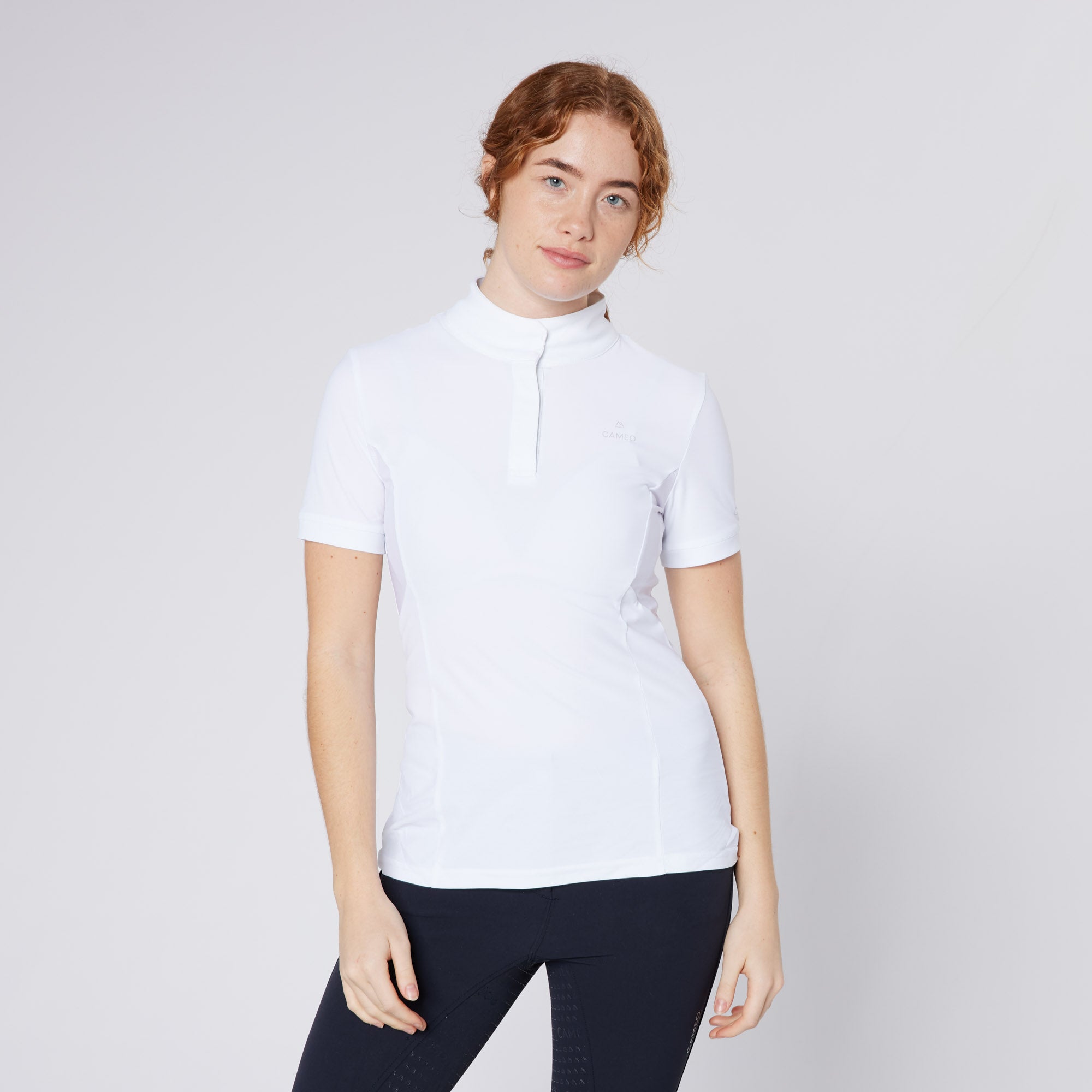 CAMEO Charlotte Show Shirt White: Women's Equestrian Competition Top - Riding Apparel