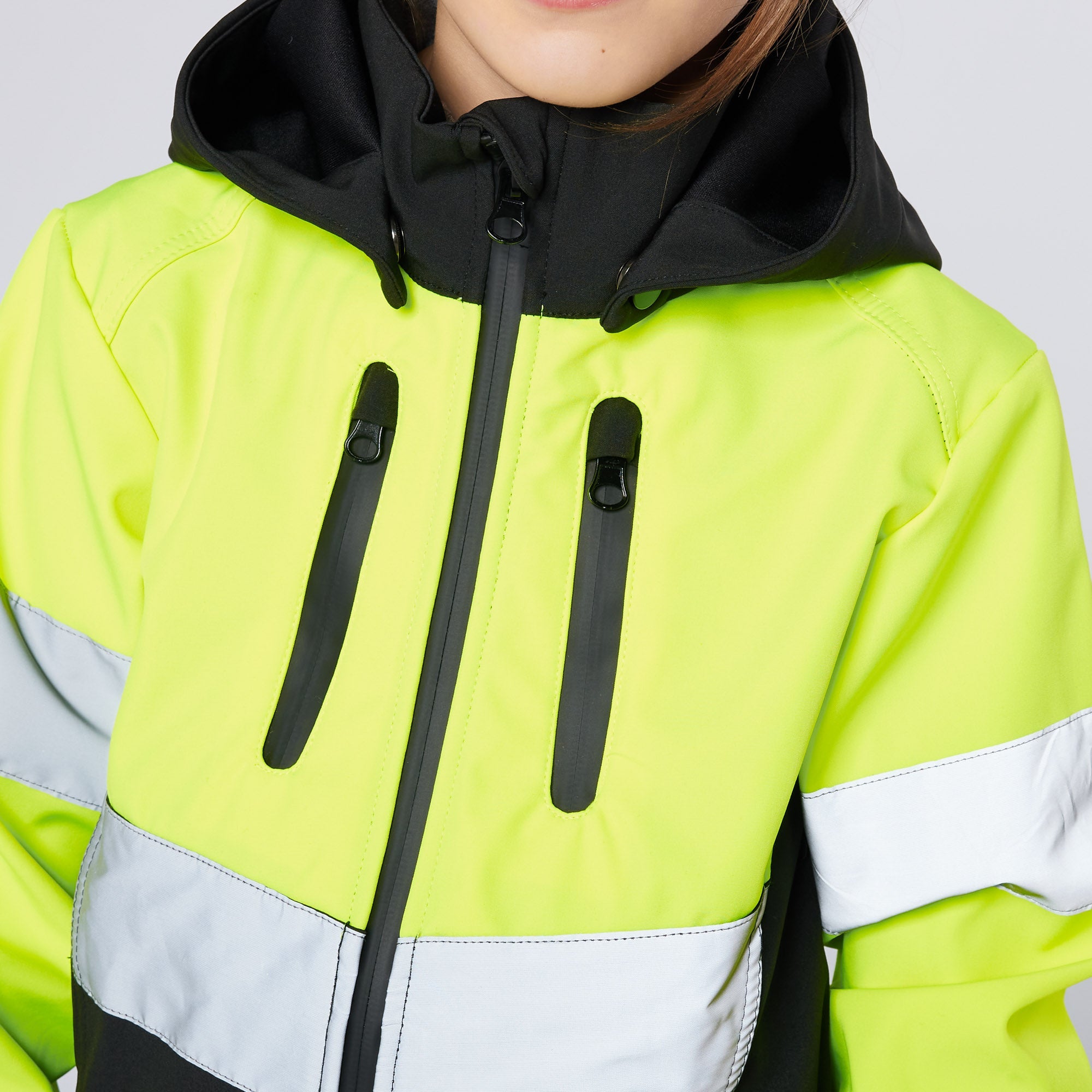 Junior Hi Viz Jacket Yellow - Equiflair Safety Coat for Kids, High Visibility Riding Outerwear