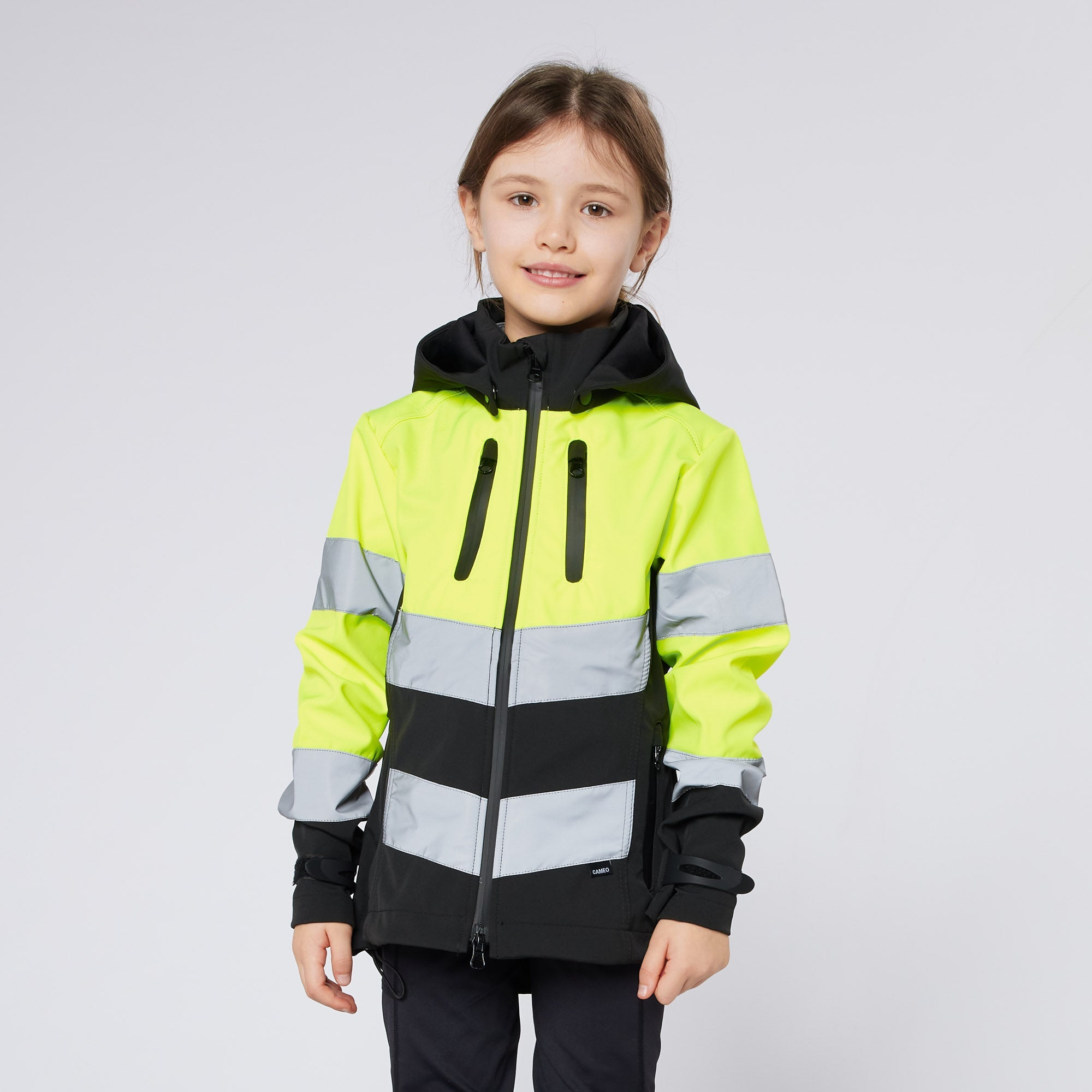 Junior Hi Viz Safety Jacket Yellow - CAMEO Kids Protective Outerwear