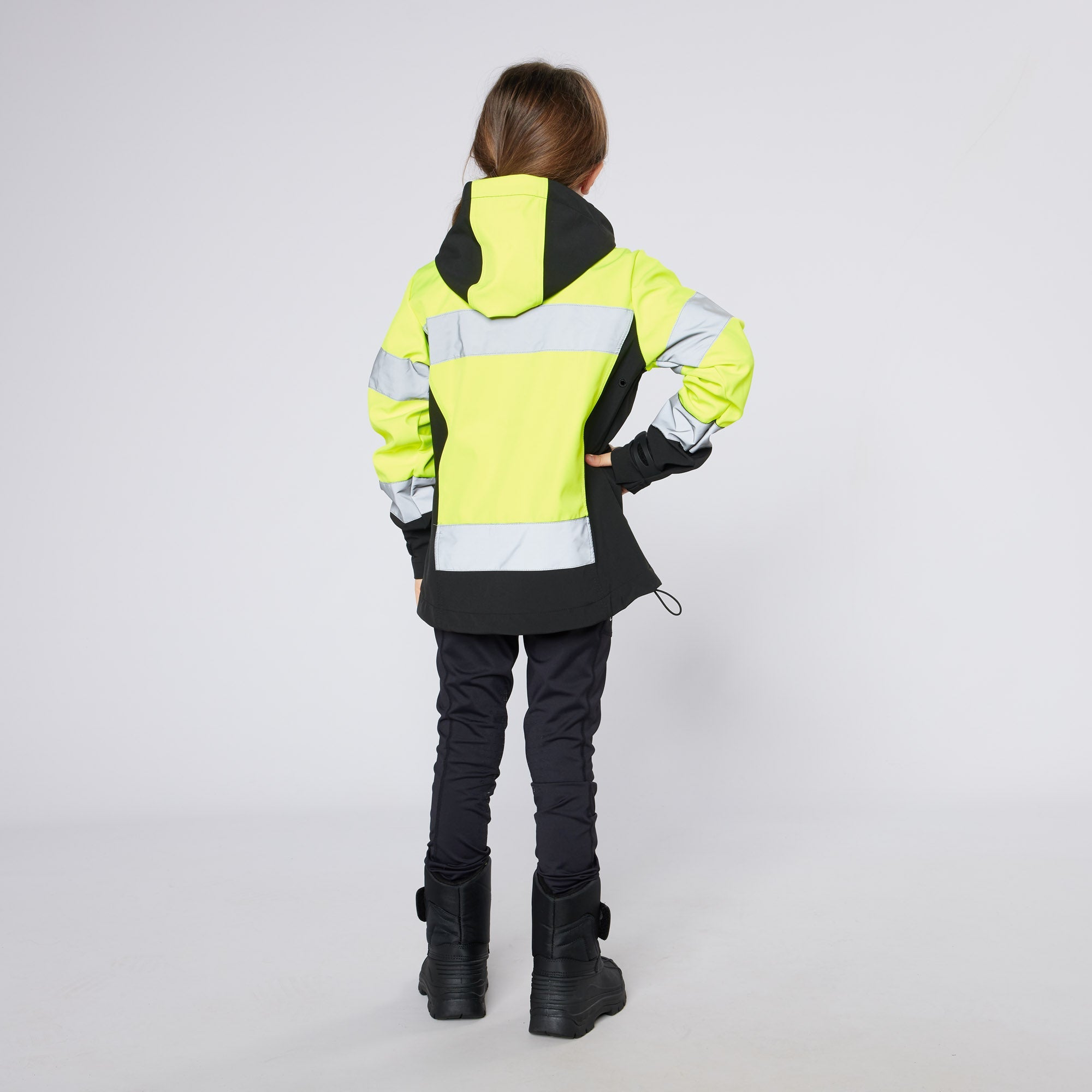 CAMEO JUNIOR HI VIZ JACKET YELLOW - Kids Reflective Safety Jacket Equiflair