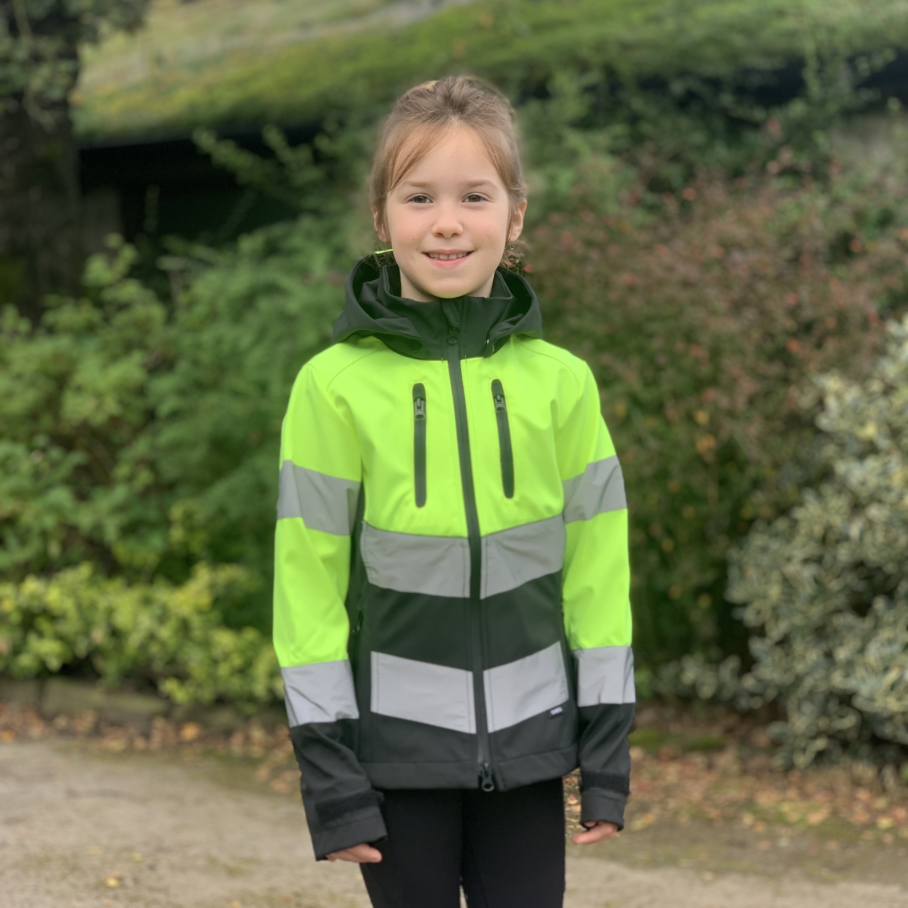 Equiflair Junior Hi Viz Yellow Safety Jacket for Children - High Visibility Outerwear