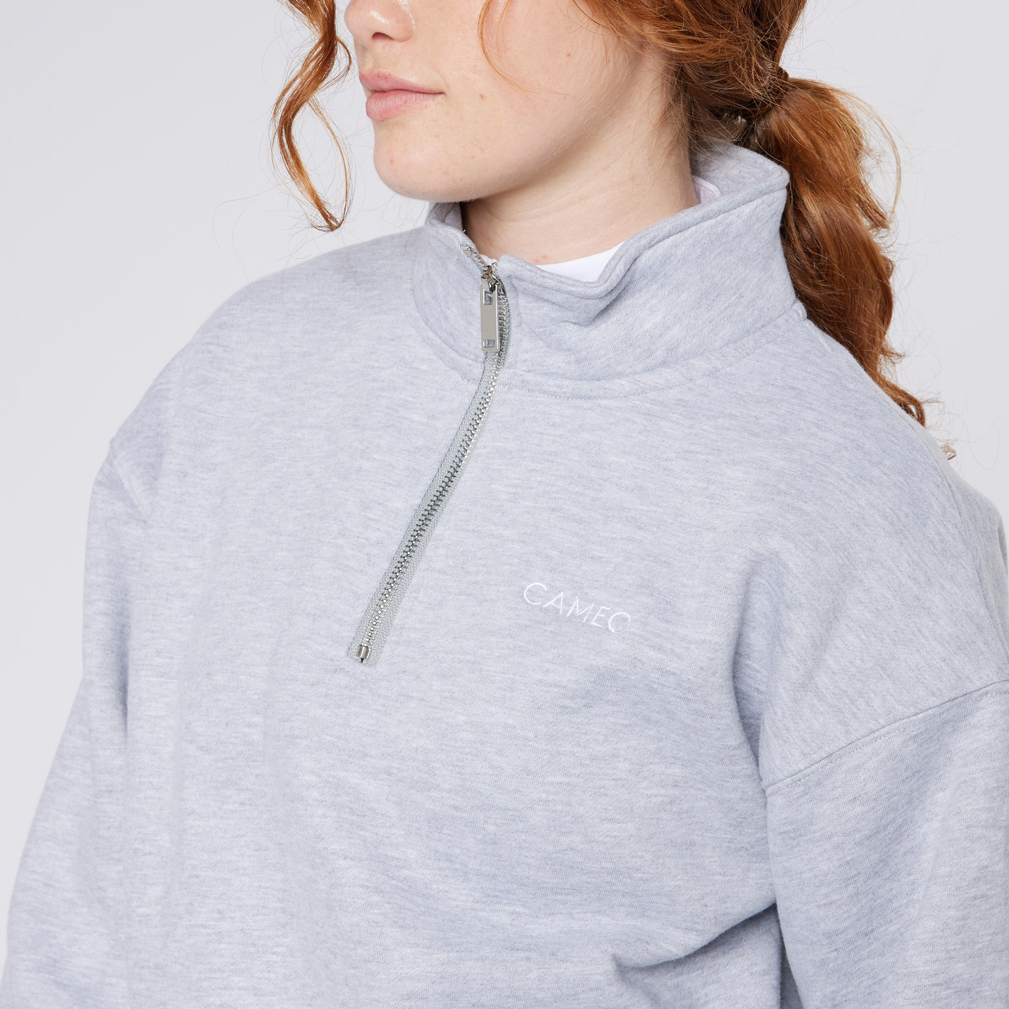 CAMEO Mid Layer Sweatshirt Grey from Equiflair - Women's Grey Zip Sweatshirt for Riding, Gym, and Casual Wear