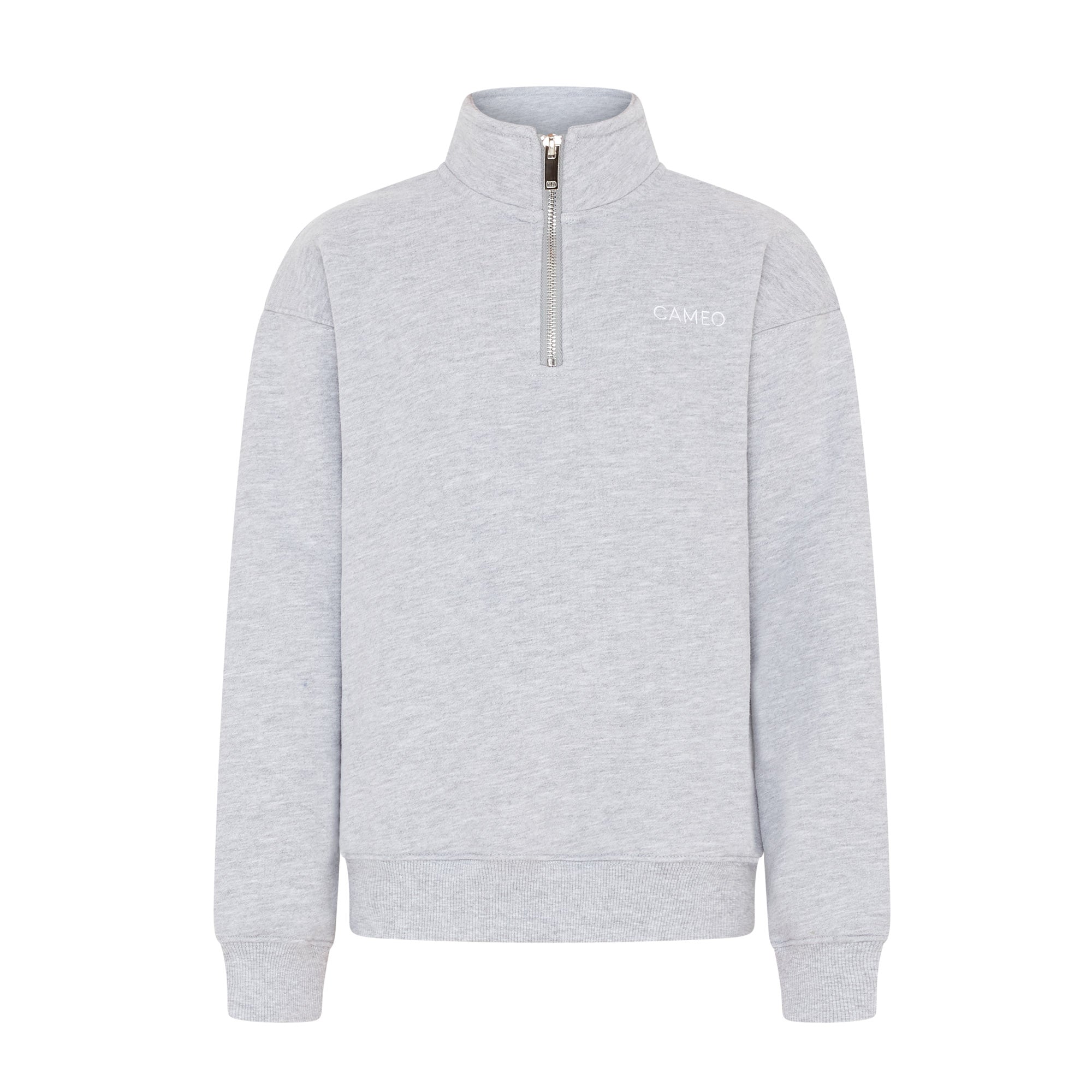 CAMEO JUNIOR Mid Layer Grey Sweatshirt - Quarter Zip, Stand-Up Collar, Comfortable Fit
