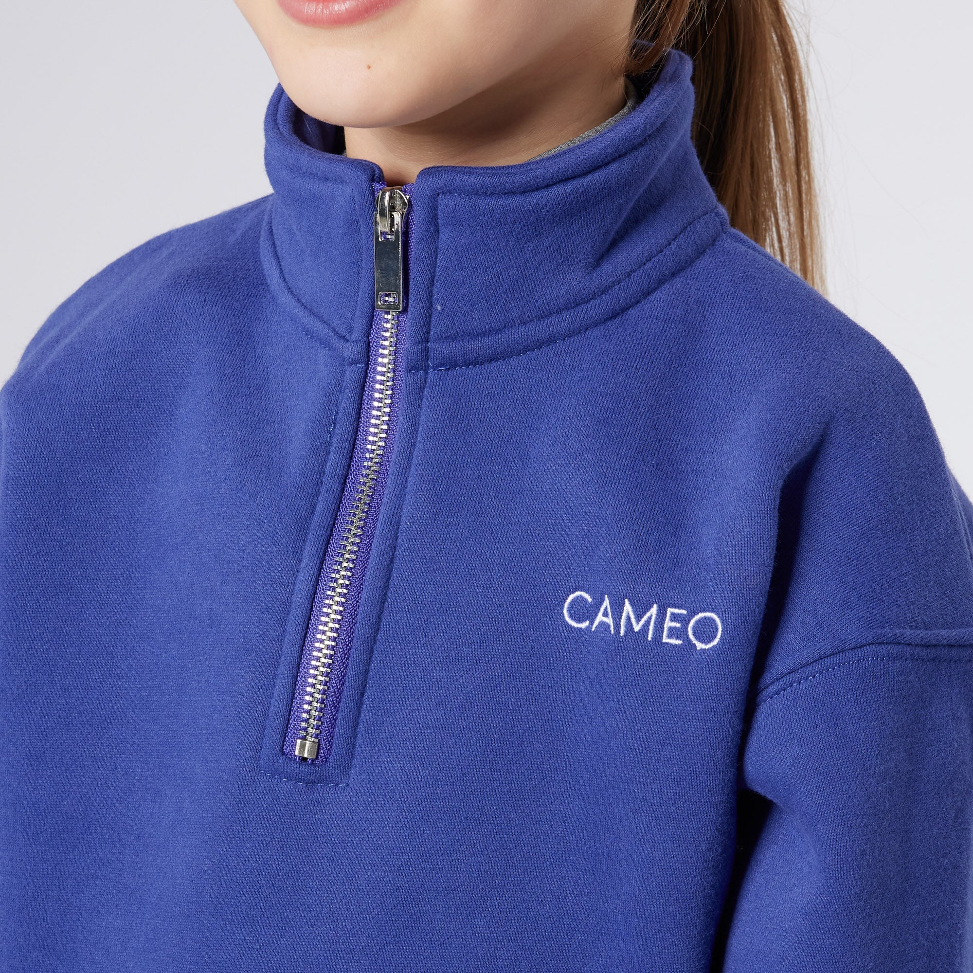 Cameo Junior Royal Blue Mid Layer Sweatshirt - Quarter Zip Pullover