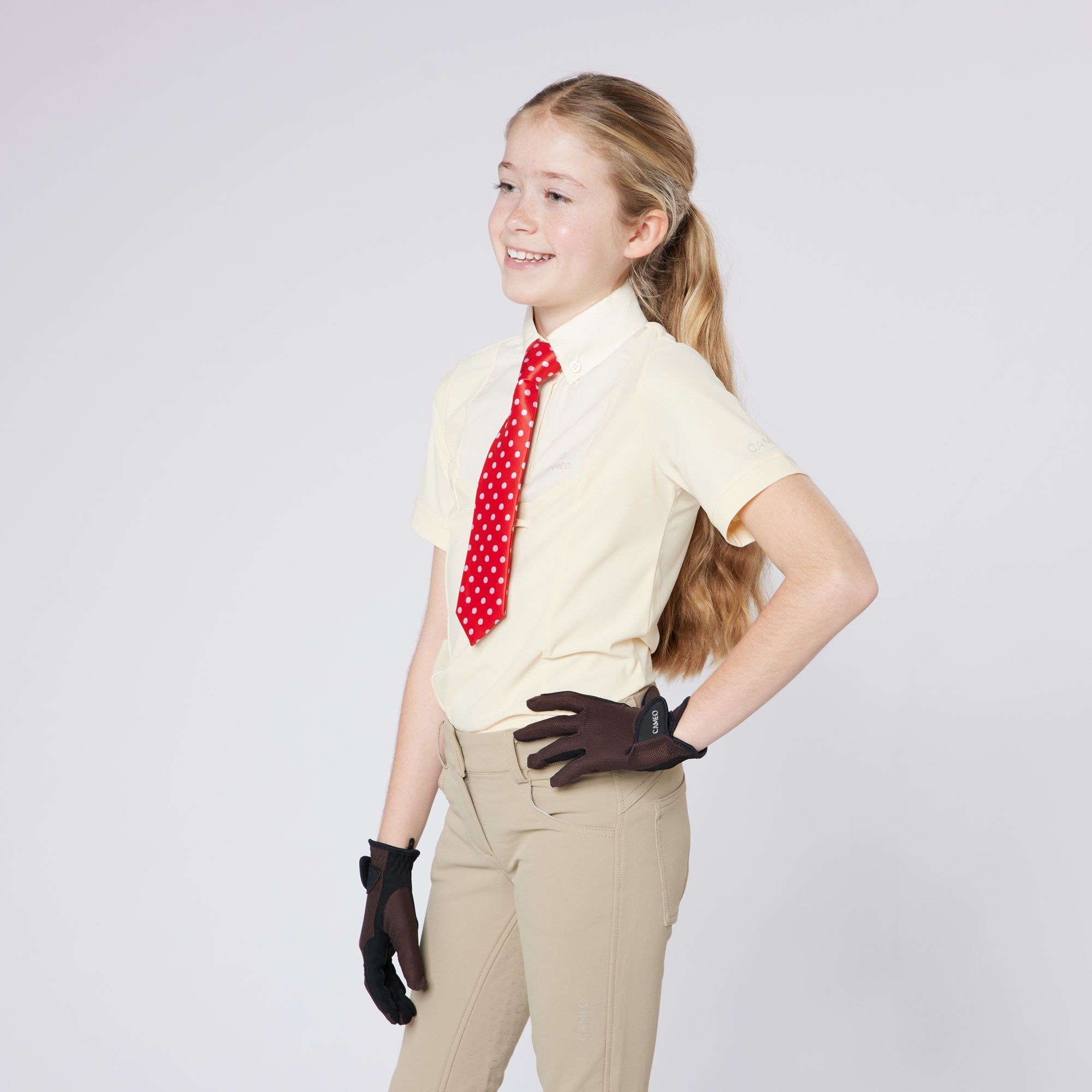 Cameo Junior Classic Show Shirt - Yellow Equestrian Competition Apparel for Girls | Equiflair
