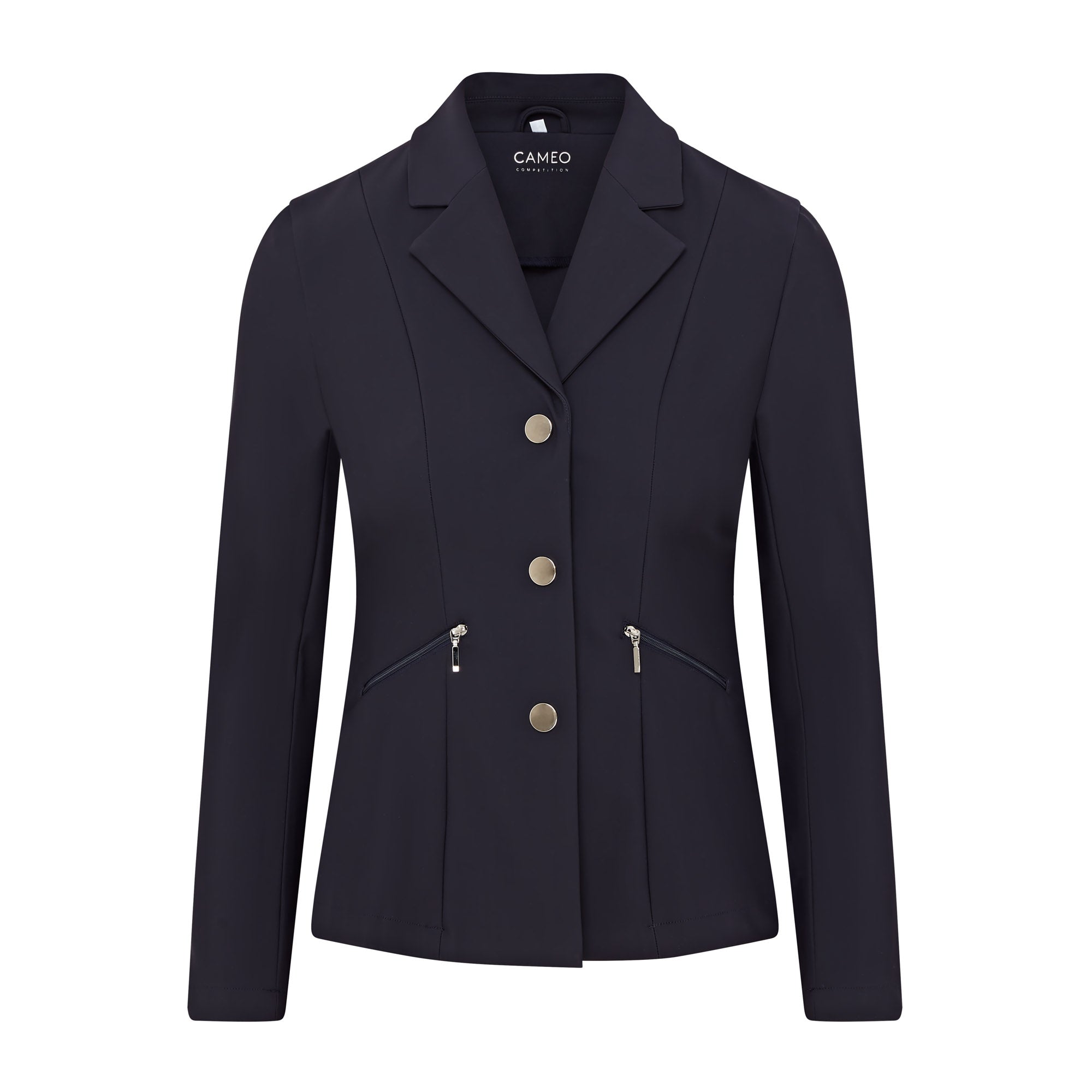 Cameo Aspire Navy Blue Show Jacket | Equestrian Competition Riding Apparel | Water Repellent, Scuff Resistant, Zipped Pockets