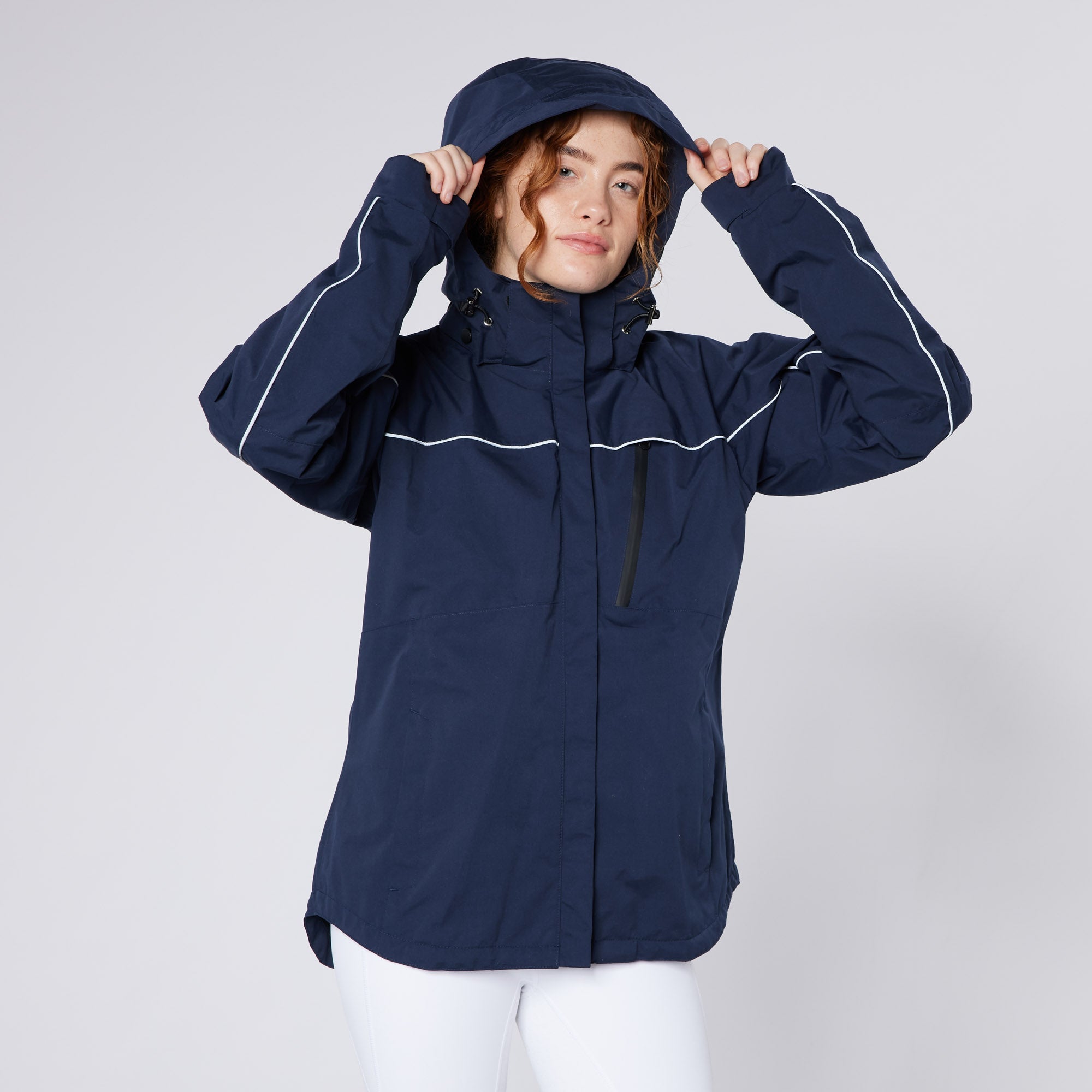 CAMEO All Season Riding Jacket Navy from Equiflair - Waterproof, Removable Hood