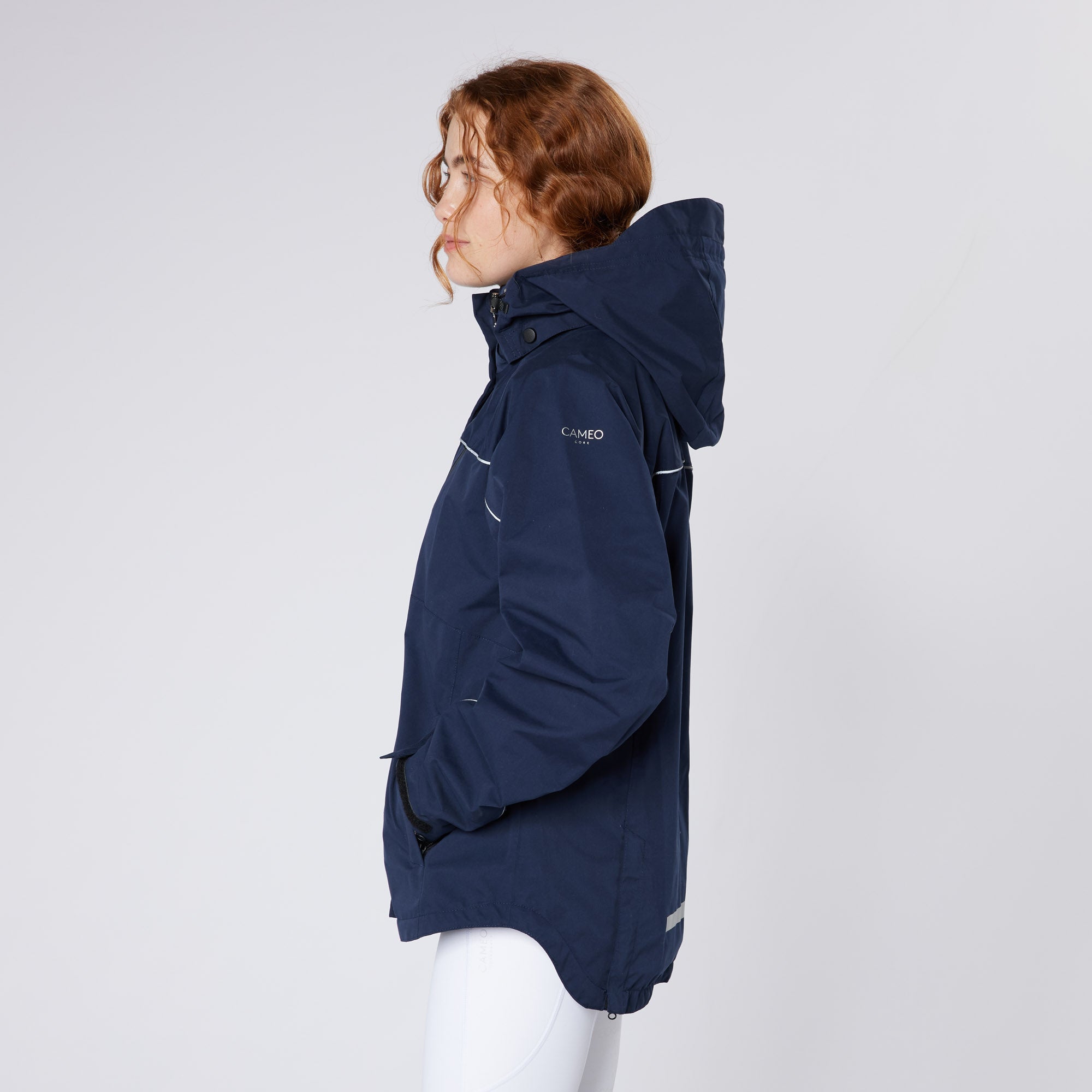 CAMEO All Season Riding Jacket Navy: Waterproof & Breathable, Removeable hood, Riding Vents, Zipped Pockets - Equiflair