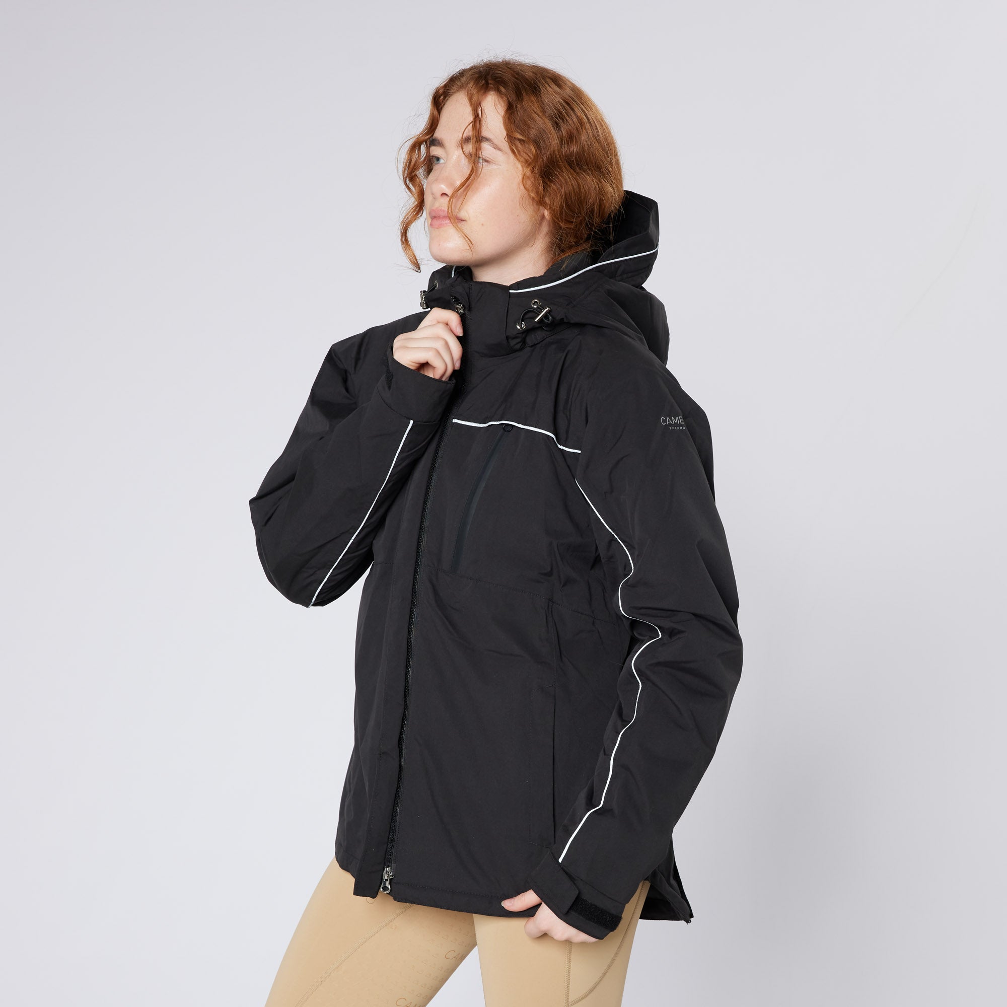 Cameo Thermo Winter Riding Jacket - Black Equestrian Waterproof Coat