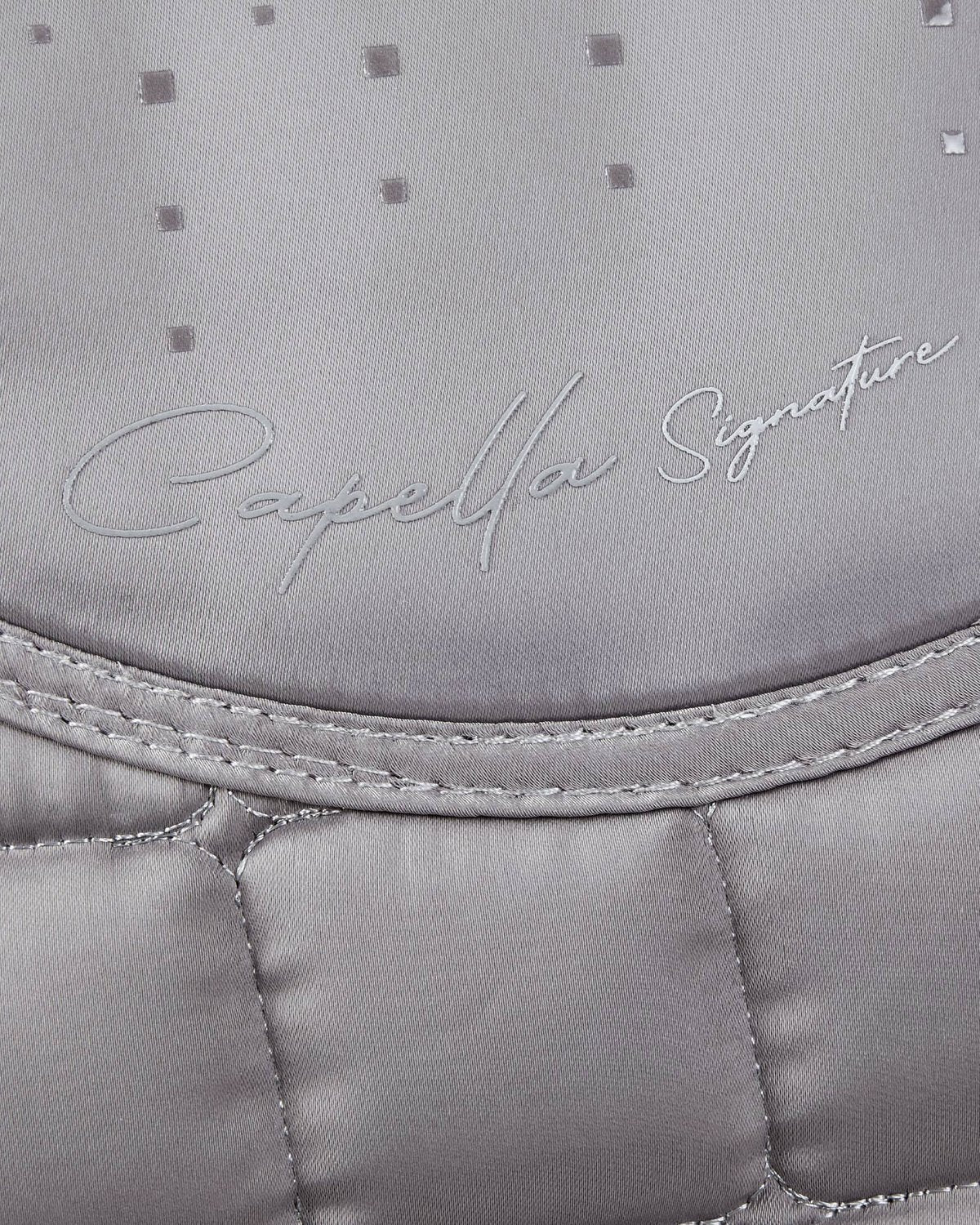Premier Equine Capella Dressage Saddle Pad: Grey Merino Wool, Black Accents