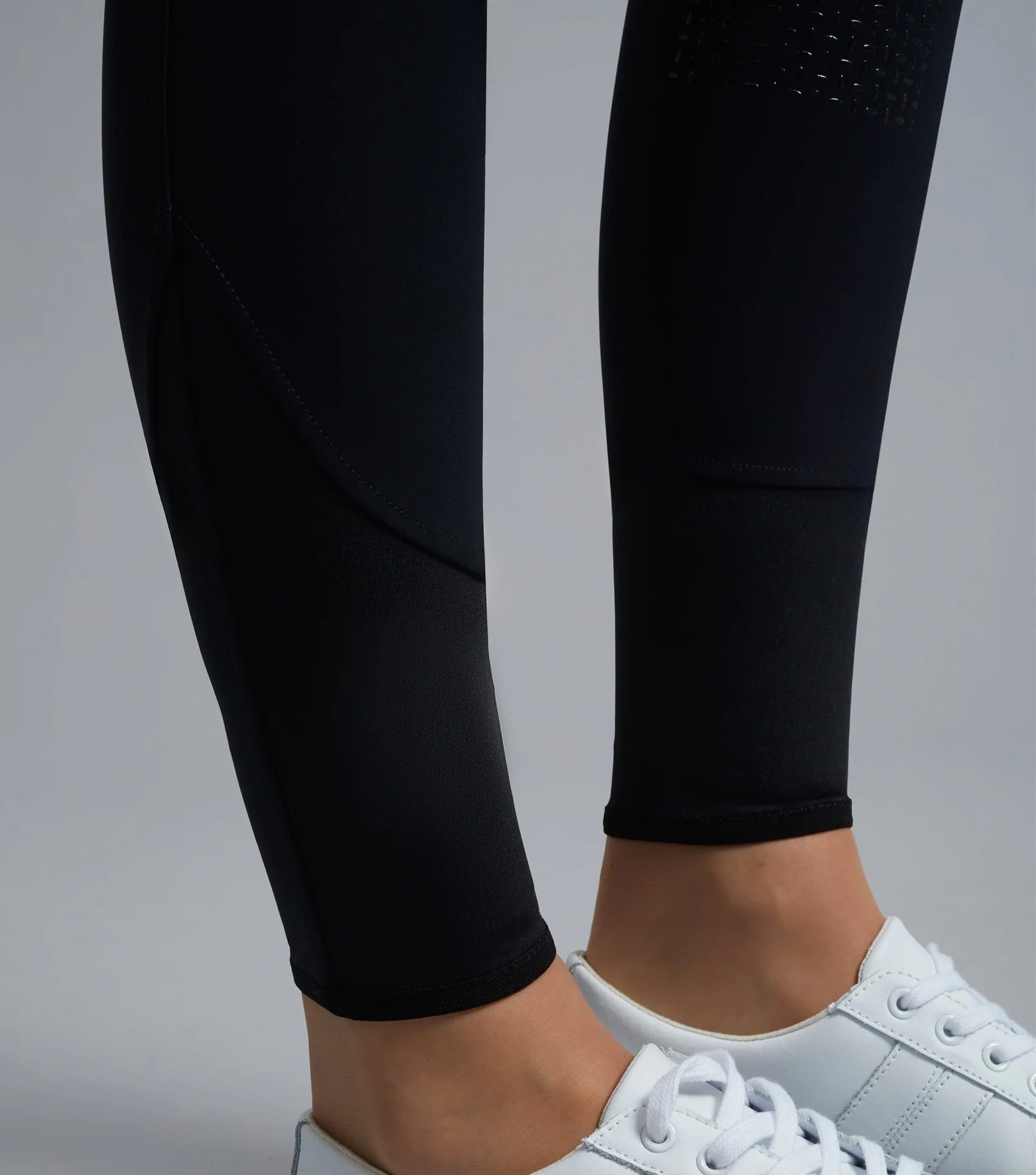 Black Equestrian Riding Breeches with Gel Seat & White Sneakers - Women's Riding Apparel