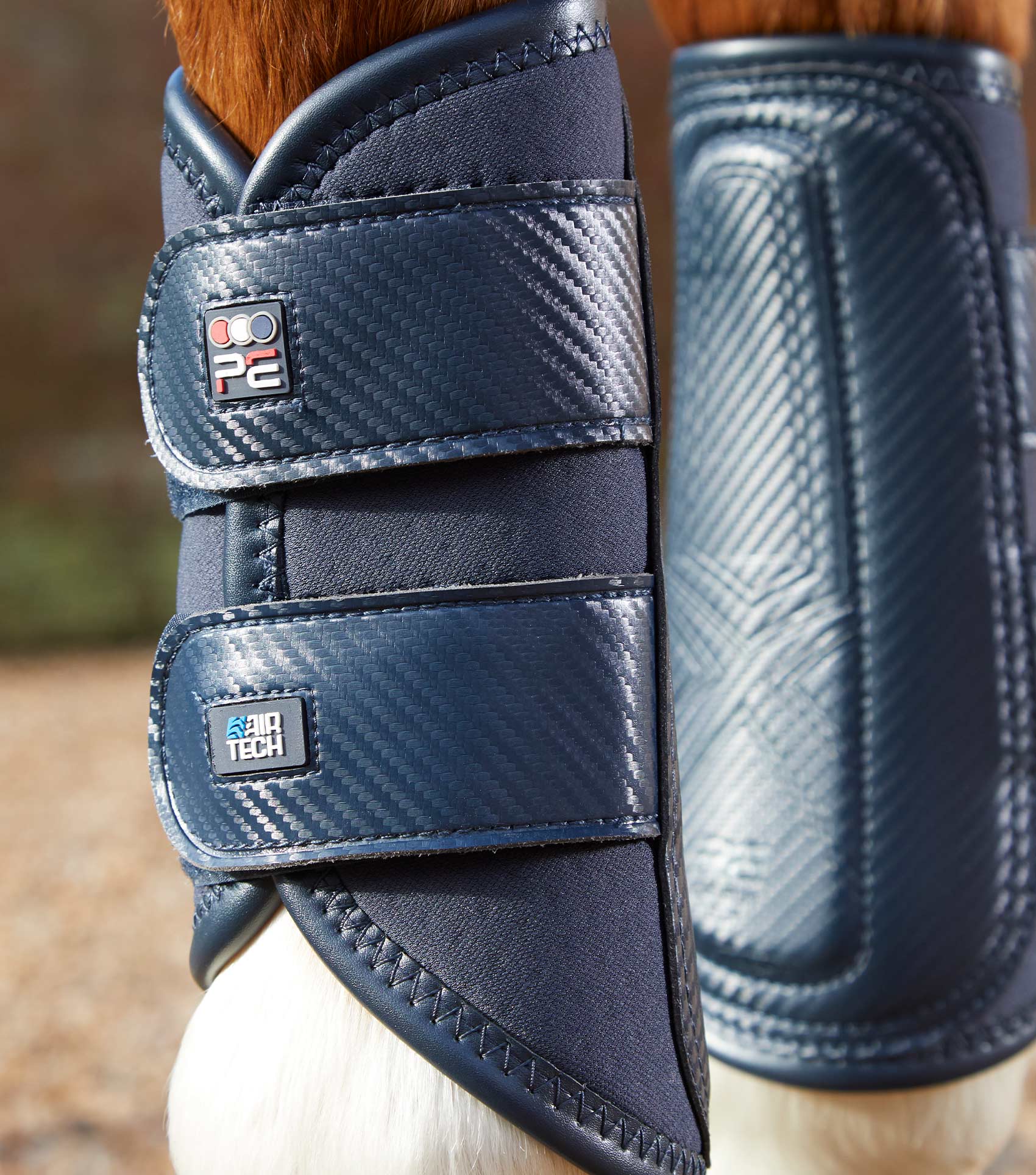 PREMIER EQUINE Carbon Air-Tech Brushing Boots Navy | Horse Leg Protection | Equiflair