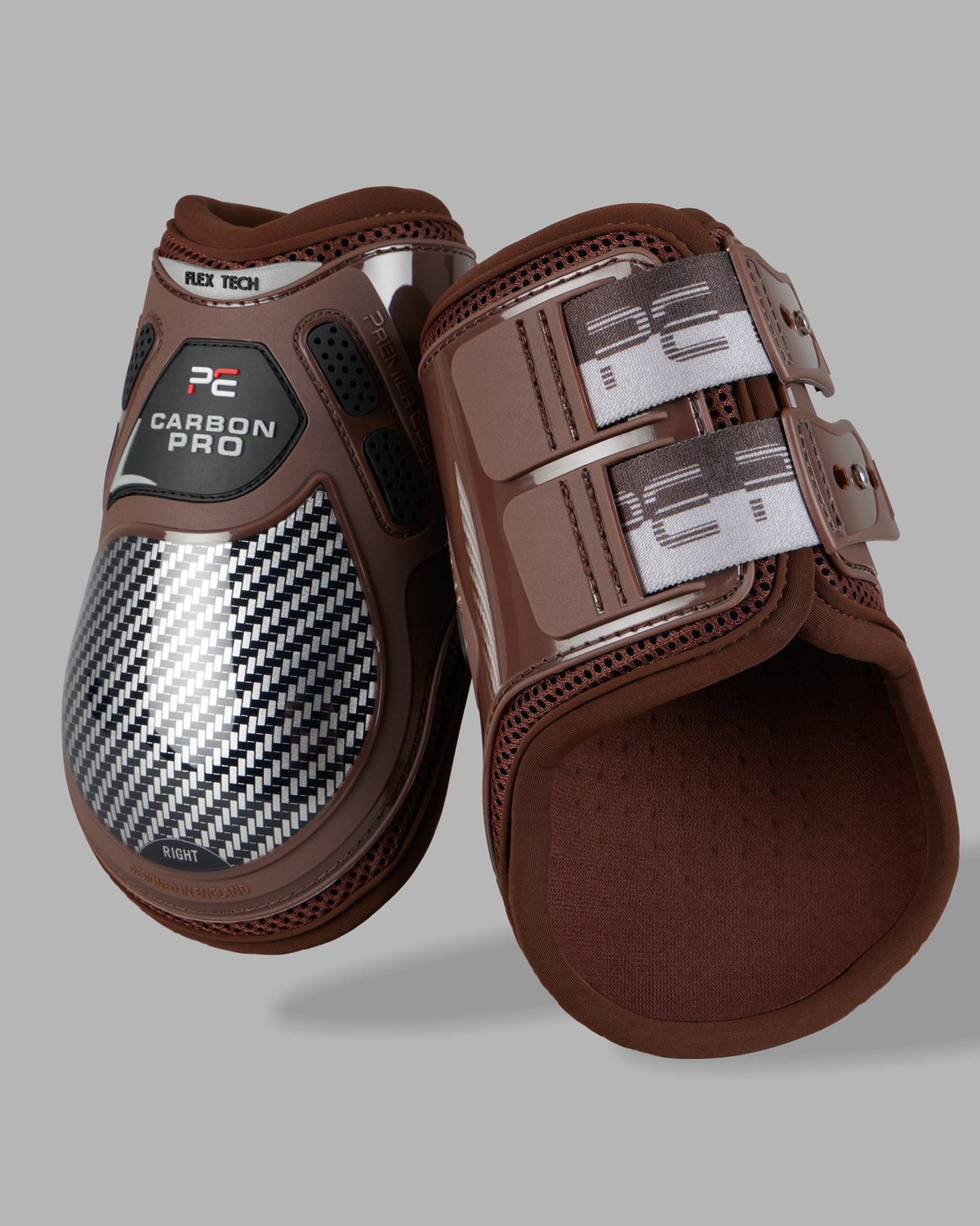 Premier Equine Carbon Pro Brown Fetlock Boots: Horse Leg Protection with Carbon Fiber & ACF Technology