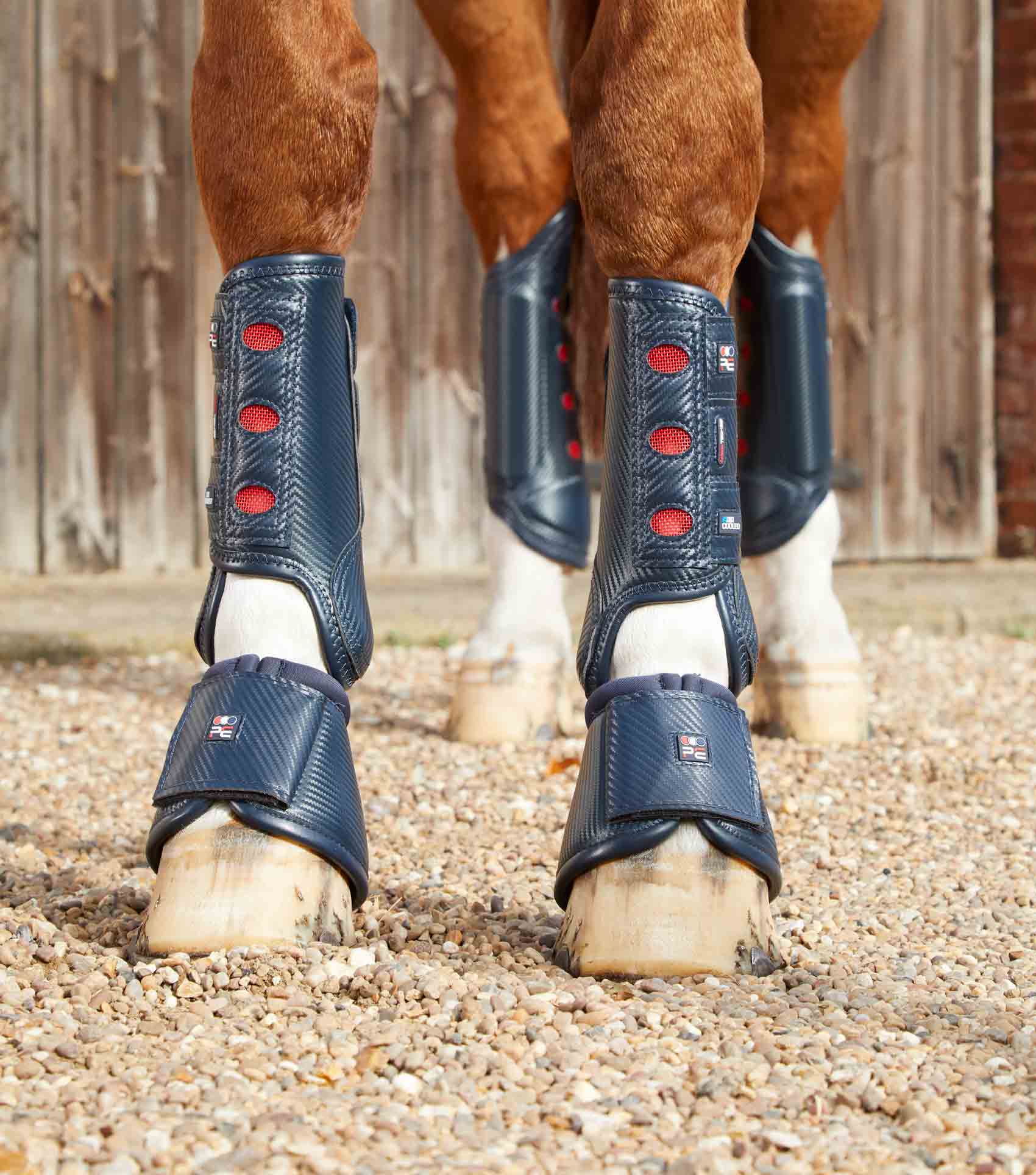 Premier Equine Carbon Wrap Over Reach Boots Navy - Horse Leg Protection | Equiflair
