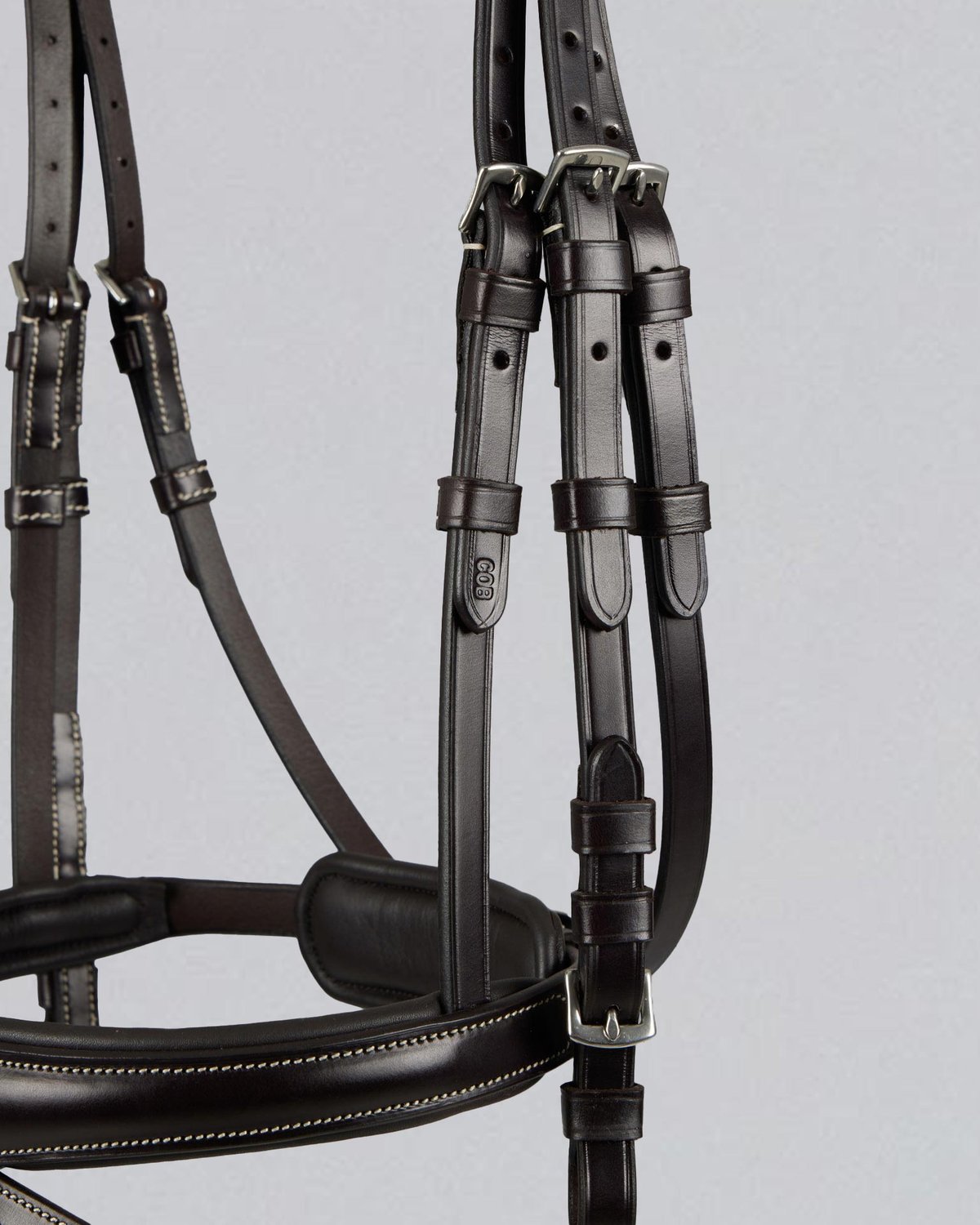 Premier Equine Cassano Snaffle Bridle - Brown Leather Horse Bridle with Padded Headpiece & Chrome Details