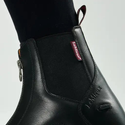LeMieux Junior Black Zip Paddock Boot | Equestrian Riding Boots for Kids